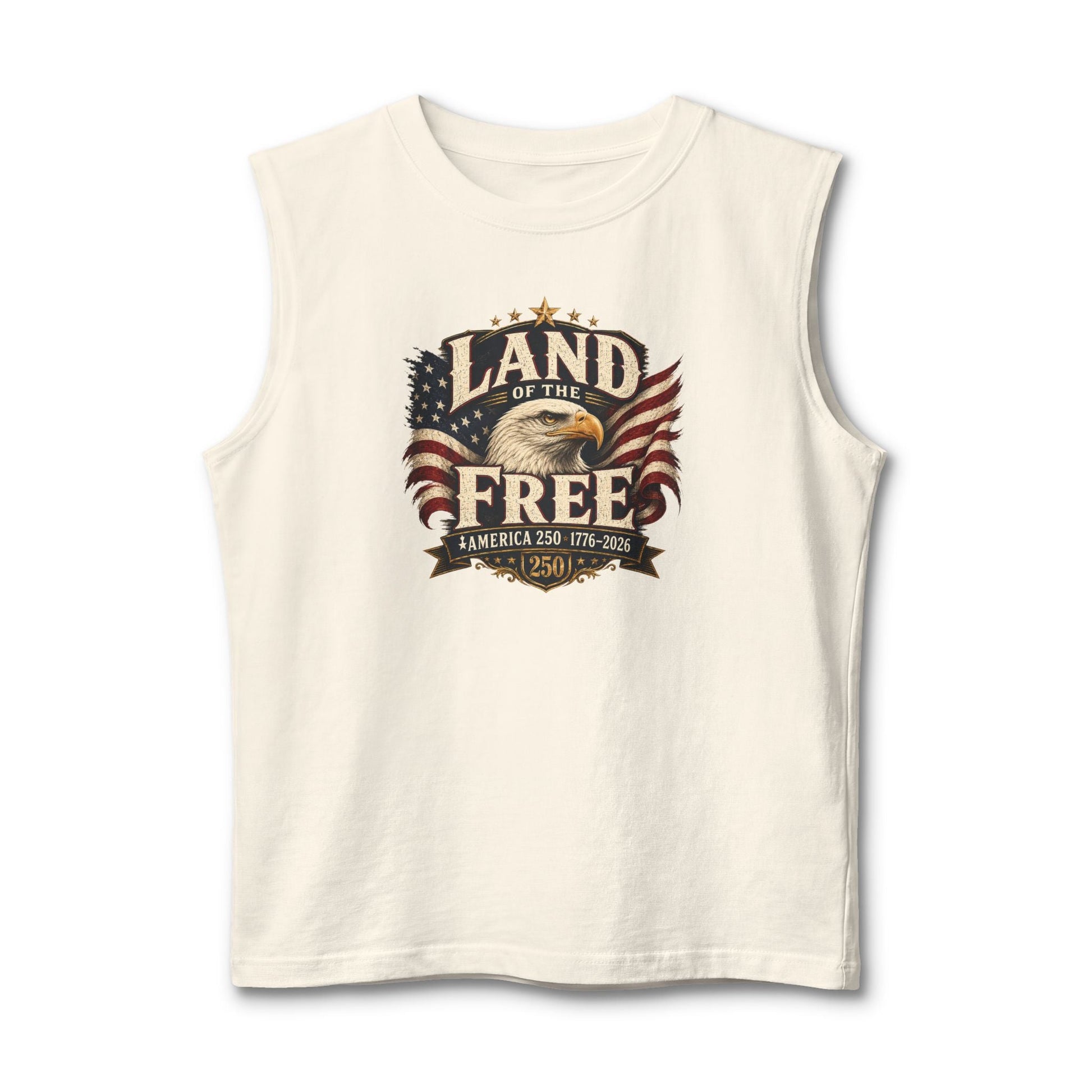 Land of the Free Muscle Tank – Vintage American Eagle Patriotic 4th of July Tank Top - PatriotDepot.com