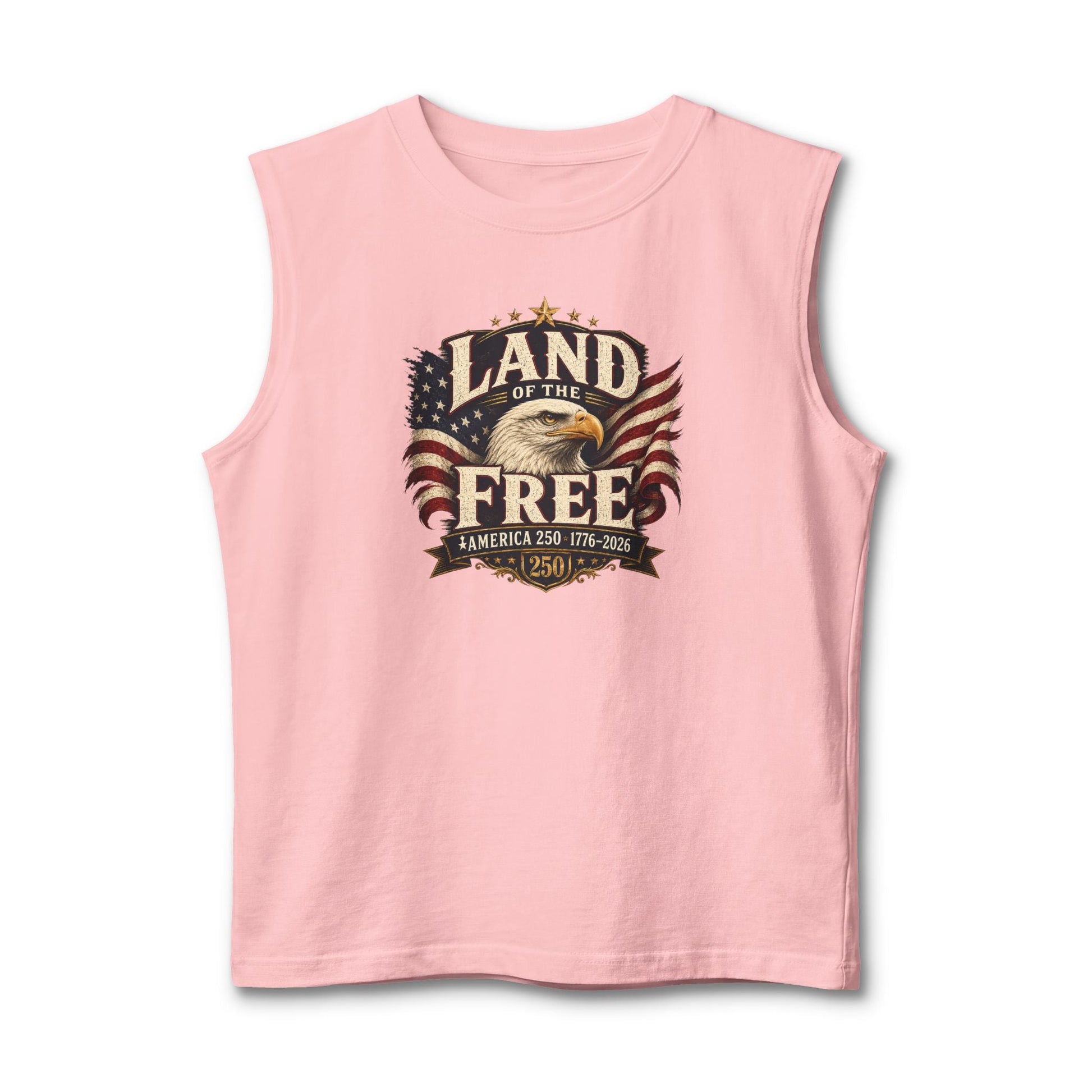 Land of the Free Muscle Tank – Vintage American Eagle Patriotic 4th of July Tank Top - PatriotDepot.com
