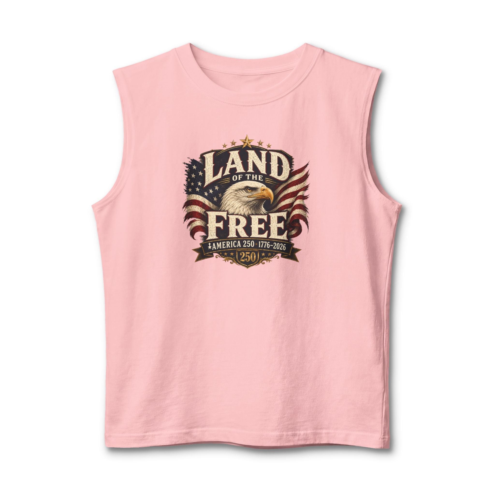 Land of the Free Muscle Tank – Vintage American Eagle Patriotic 4th of July Tank Top - PatriotDepot.com