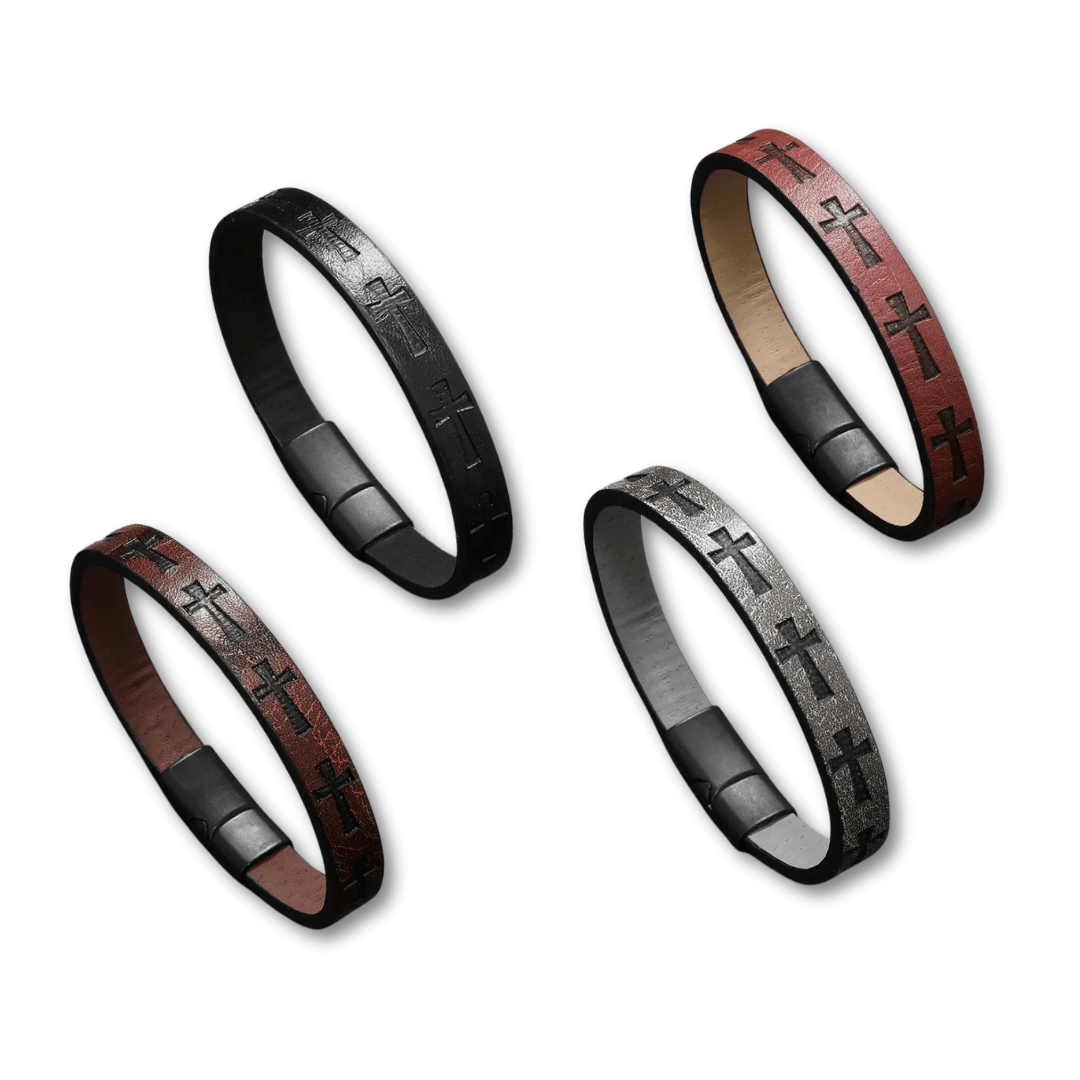 Leather Cross Bracelet (4 Colors) - PatriotDepot.com
