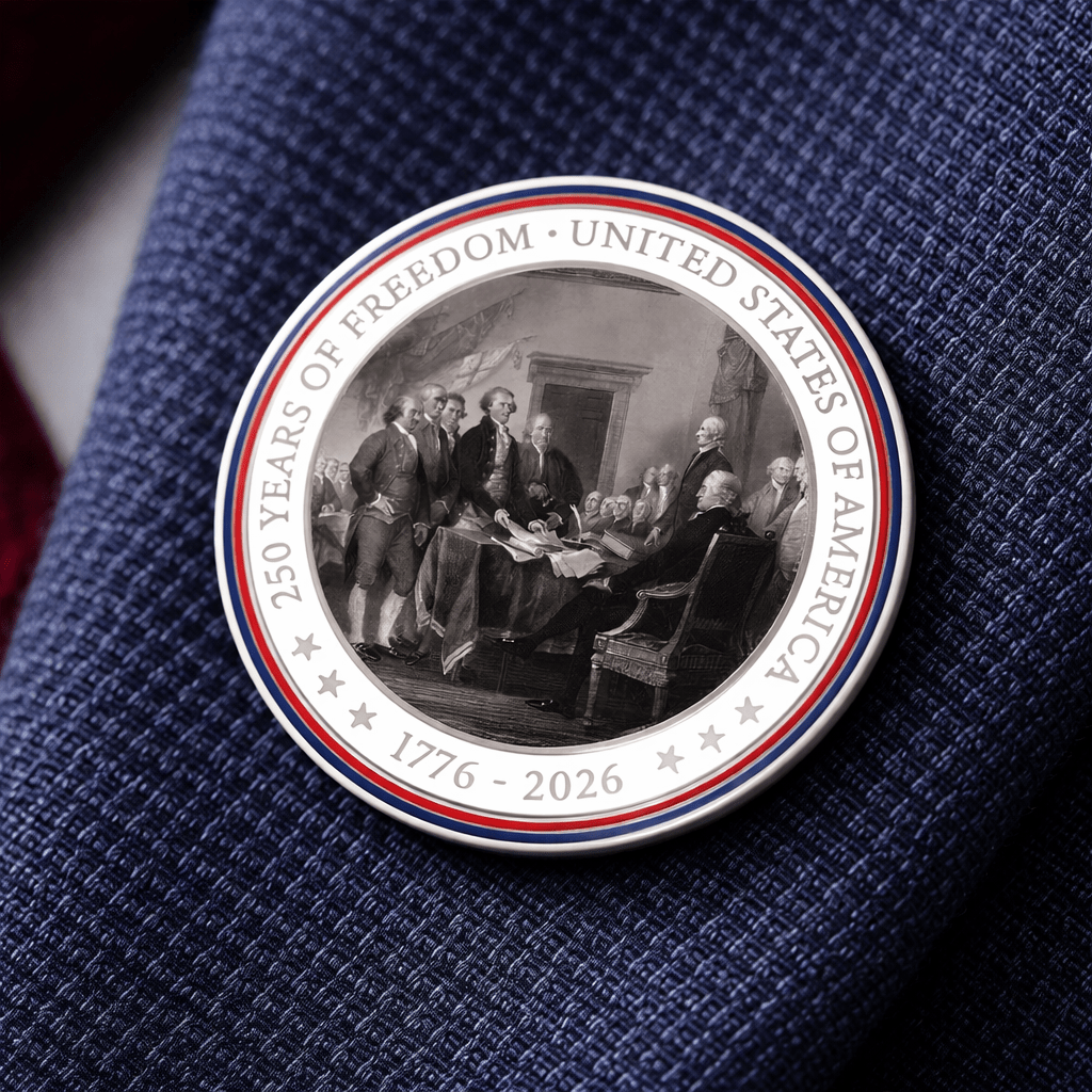 Legacy Forged: 250 Years of Freedom Commemorative Lapel Pin (1776–2026) - PatriotDepot.com