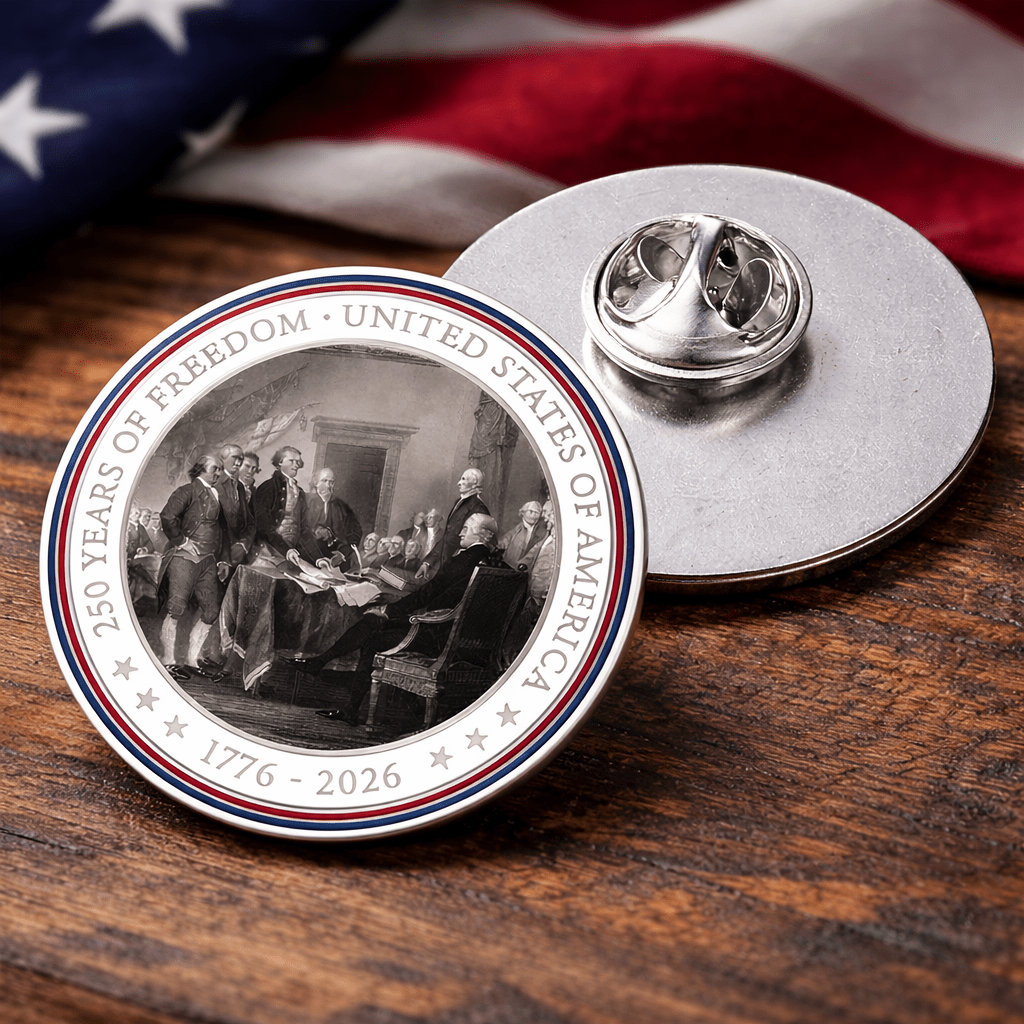 Legacy Forged: 250 Years of Freedom Commemorative Lapel Pin (1776–2026) - PatriotDepot.com