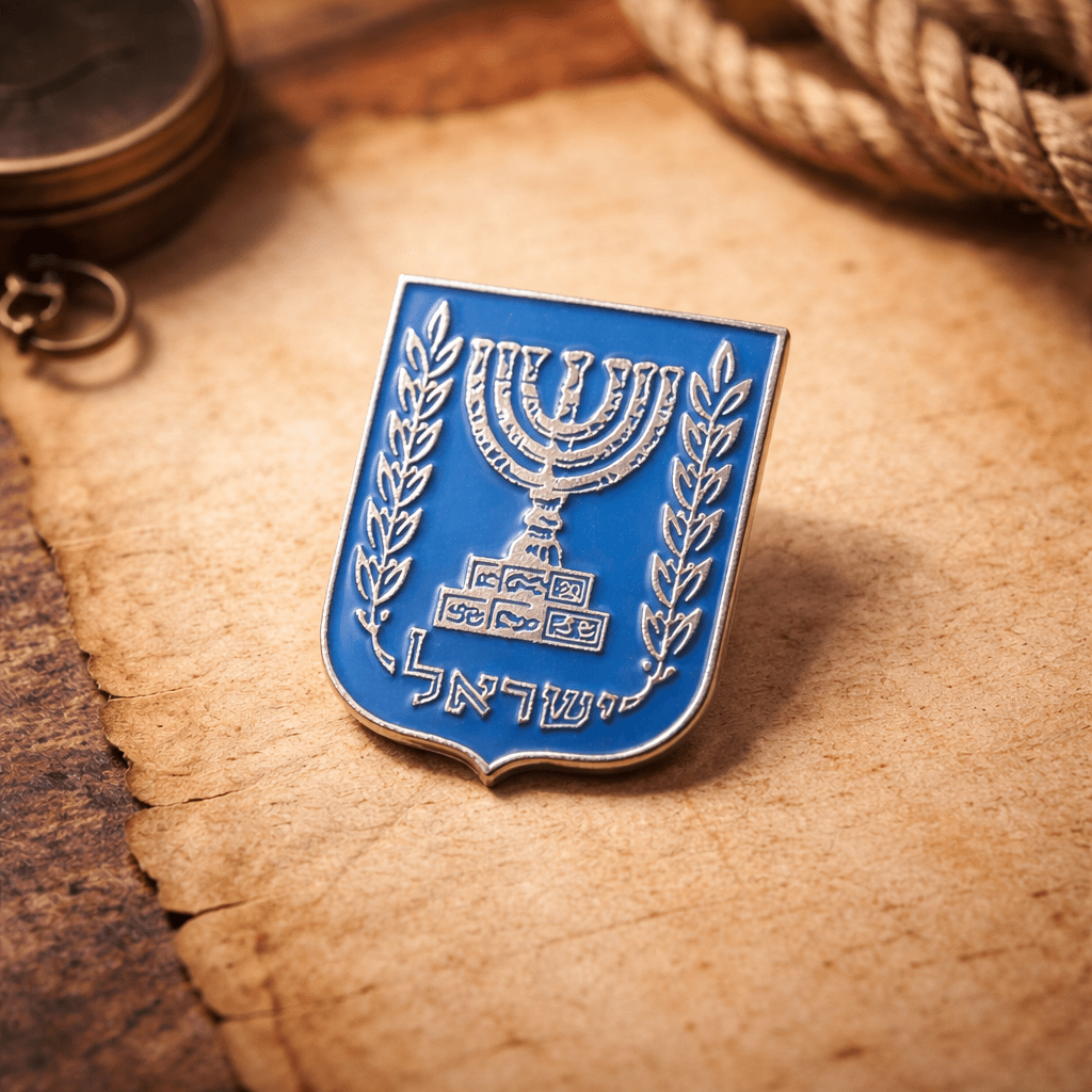 Legacy of Israel: Menorah Crest Collector Lapel Pin - PatriotDepot.com