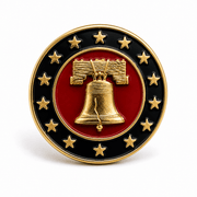 Liberty Bell Gold Plated Lapel Pin - PatriotDepot.com