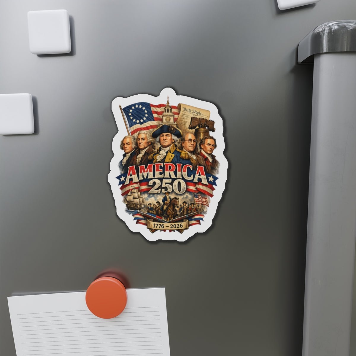 Liberty Forged: America’s 250th Founding Fathers Tribute Die - Cut Magnet (3 Sizes) - PatriotDepot.com