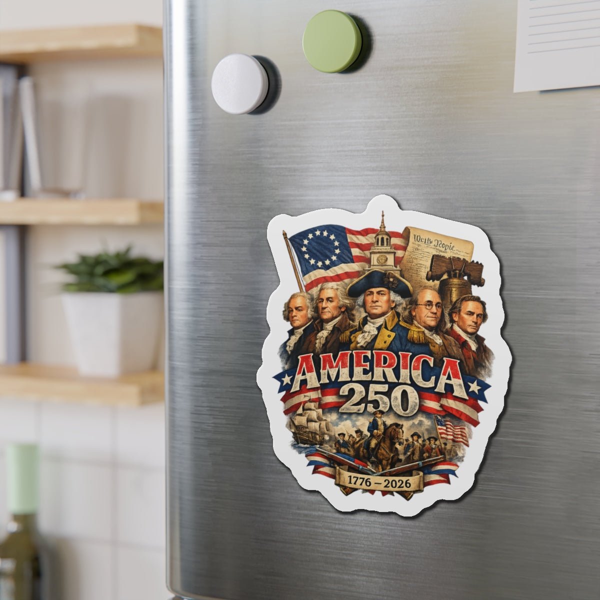 Liberty Forged: America’s 250th Founding Fathers Tribute Die - Cut Magnet (3 Sizes) - PatriotDepot.com