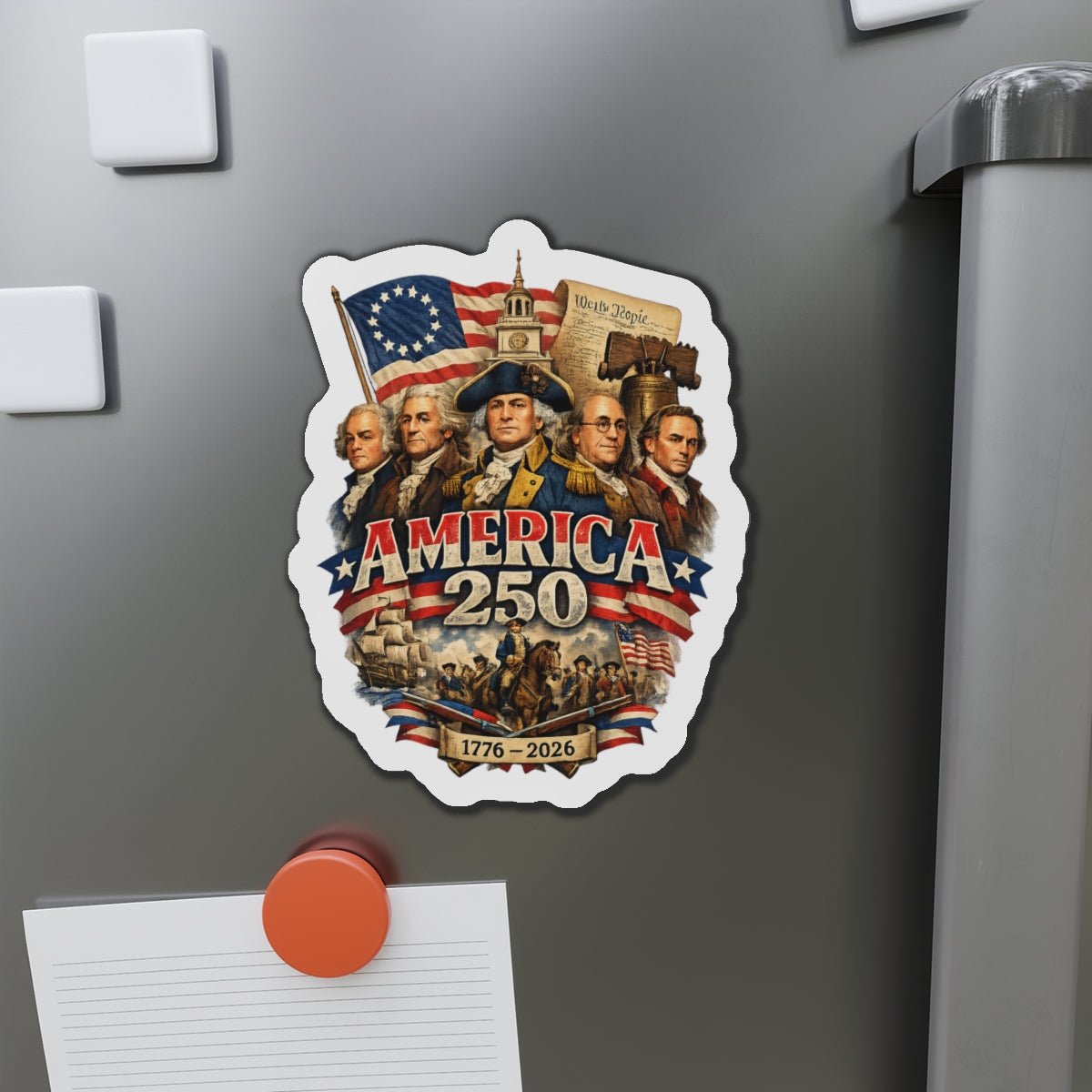 Liberty Forged: America’s 250th Founding Fathers Tribute Die - Cut Magnet (3 Sizes) - PatriotDepot.com