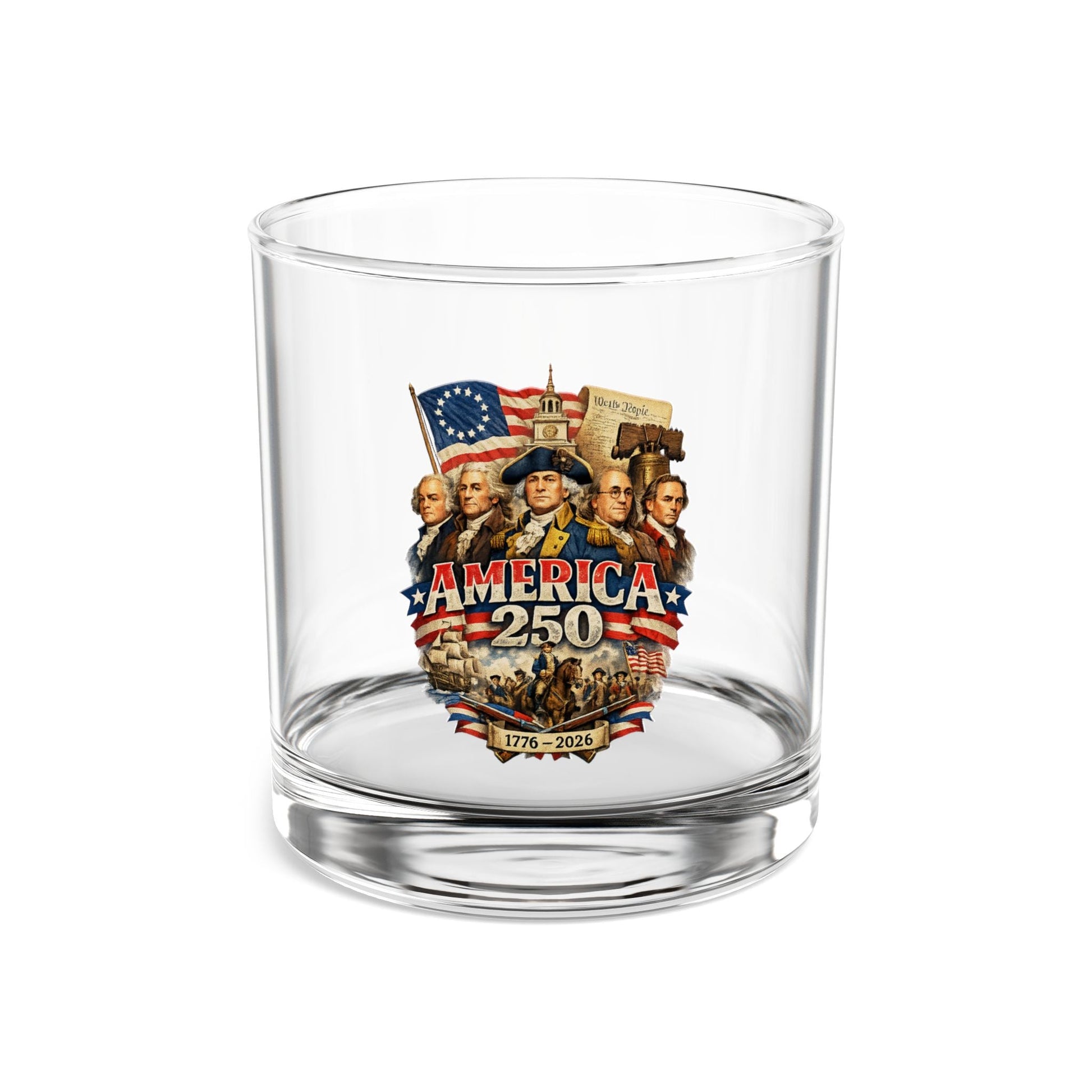 Liberty Forged: America’s 250th Founding Fathers Tribute Rocks Glass - PatriotDepot.com