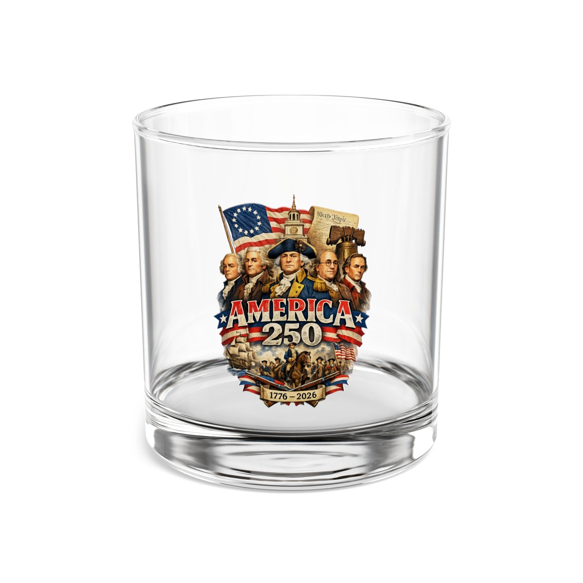 Liberty Forged: America’s 250th Founding Fathers Tribute Rocks Glass - PatriotDepot.com