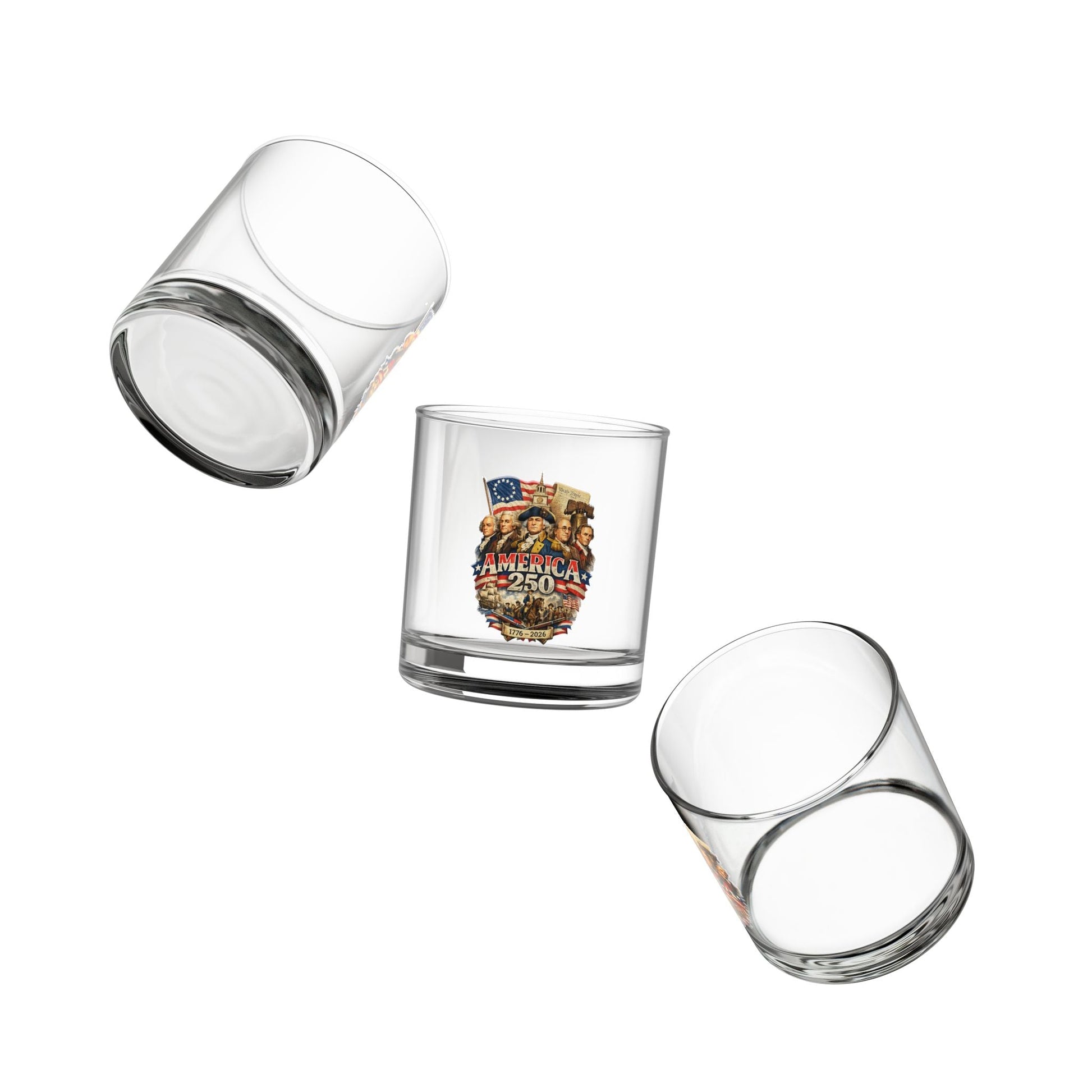 Liberty Forged: America’s 250th Founding Fathers Tribute Rocks Glass - PatriotDepot.com