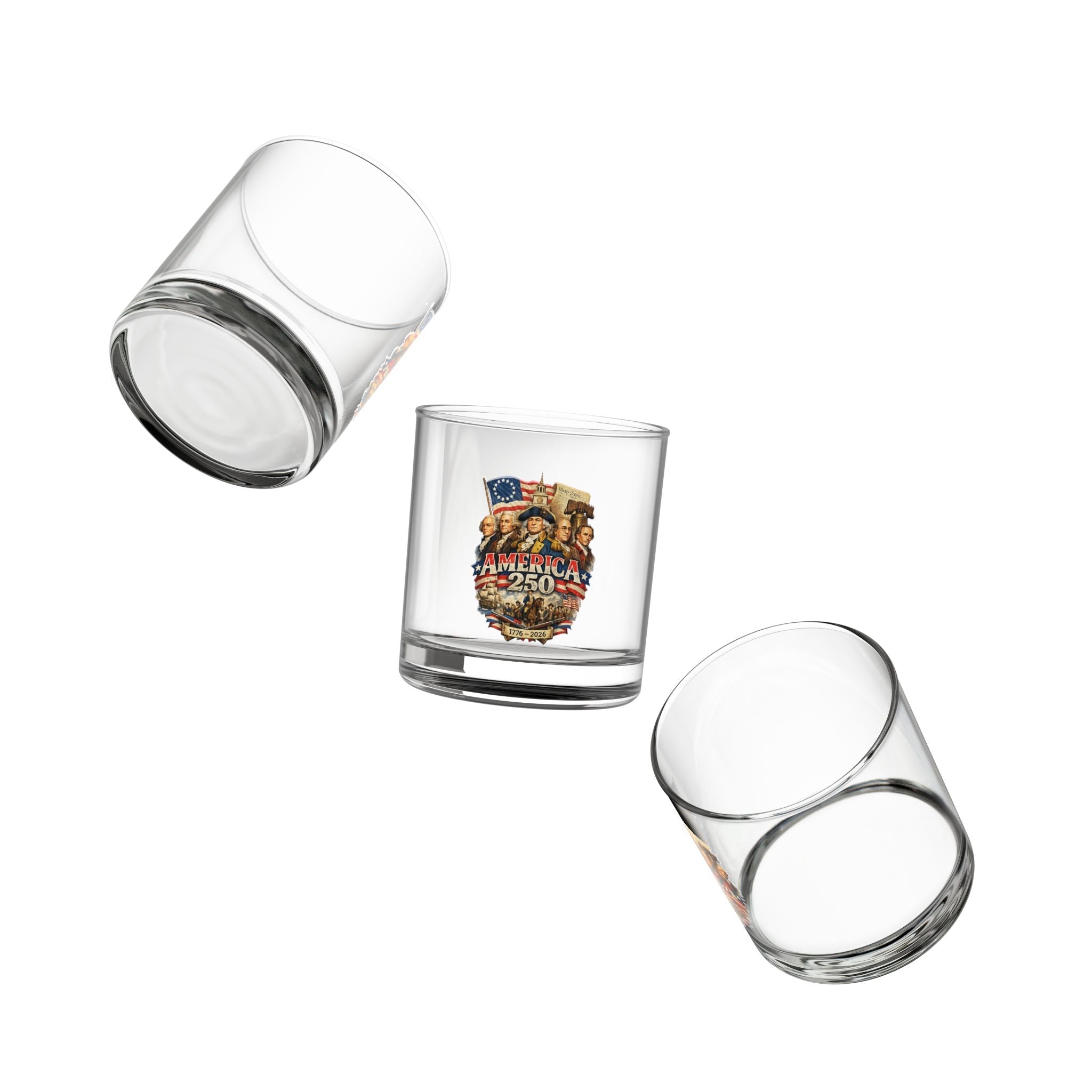 Liberty Forged: America’s 250th Founding Fathers Tribute Rocks Glass - PatriotDepot.com