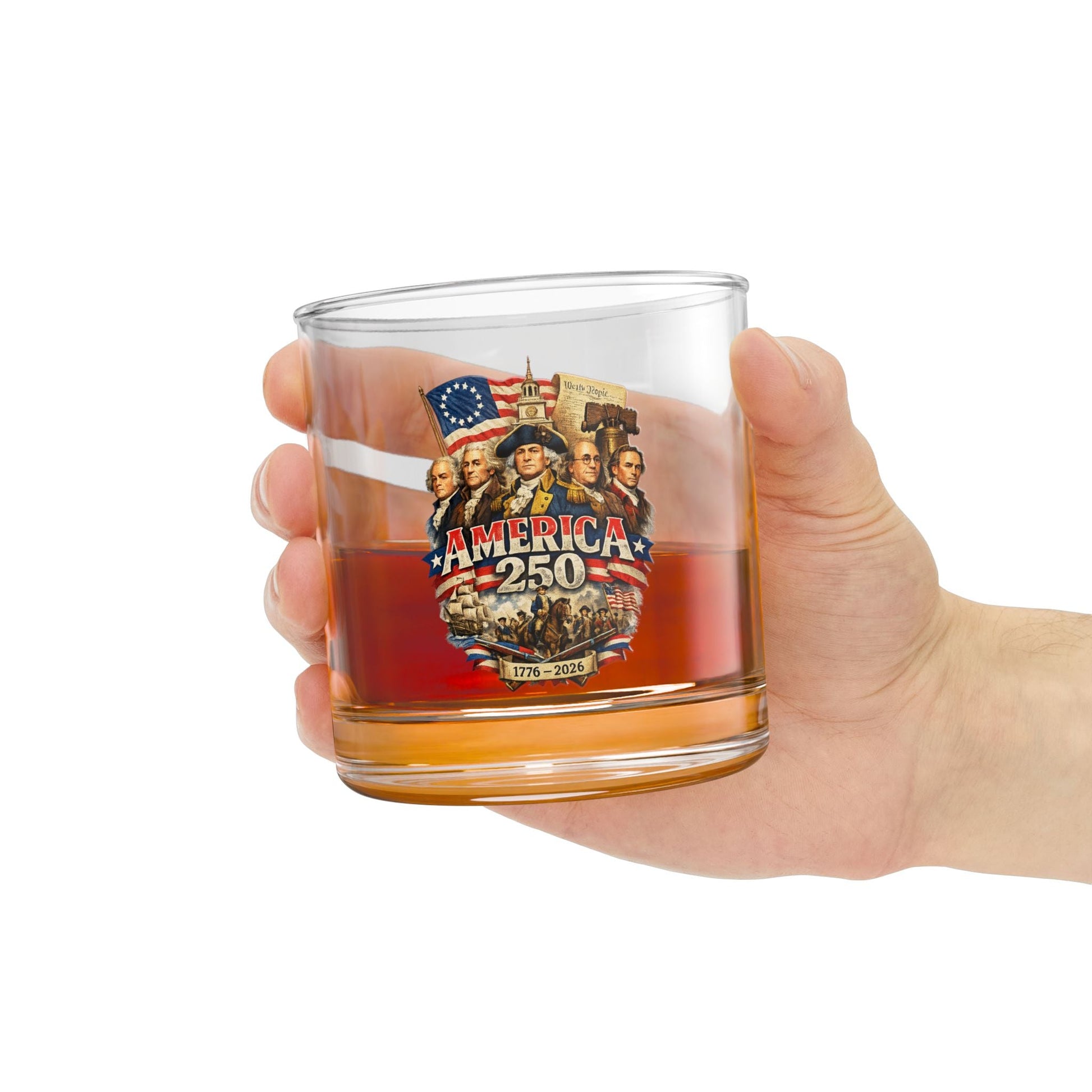 Liberty Forged: America’s 250th Founding Fathers Tribute Rocks Glass - PatriotDepot.com