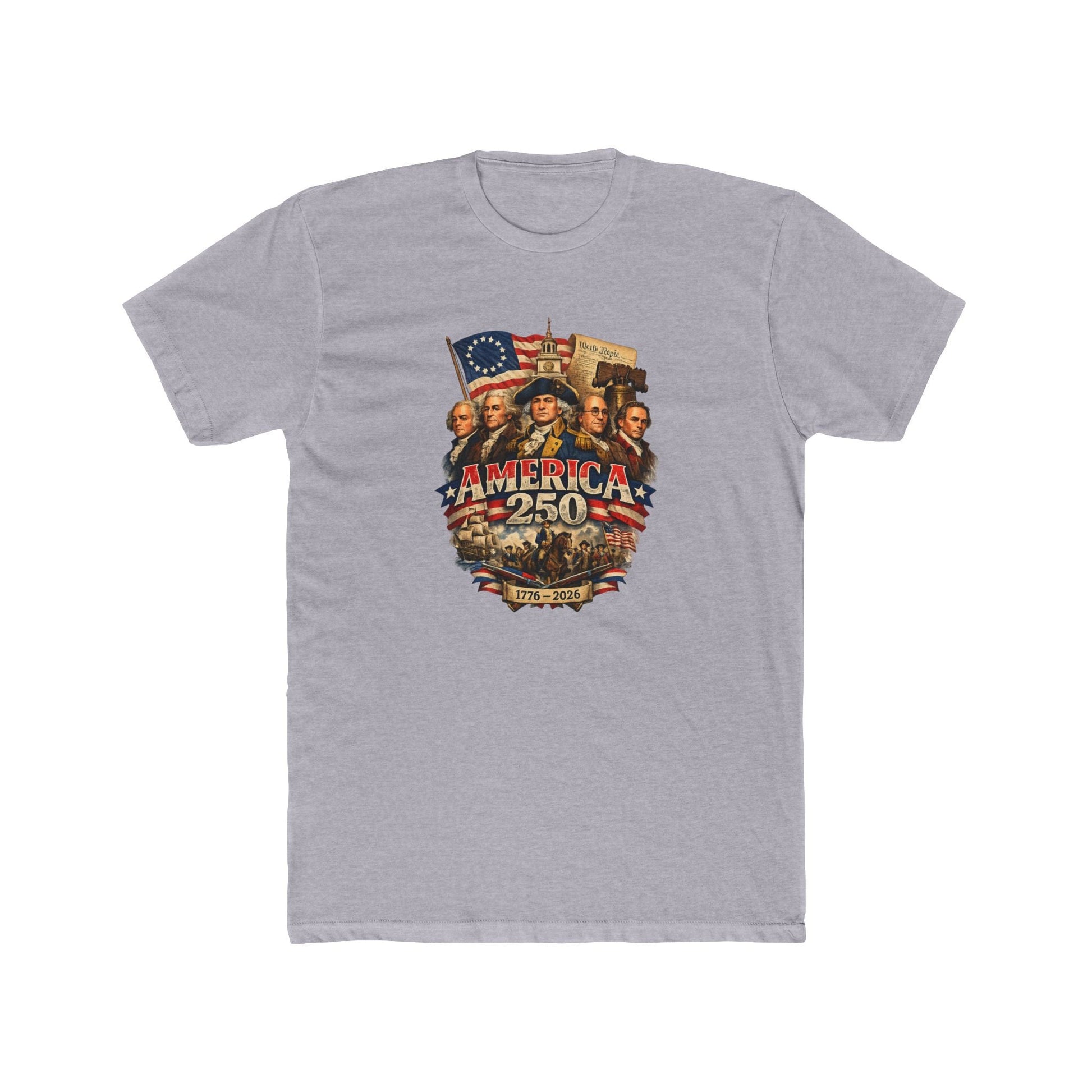 Liberty Forged: America's 250th Founding Fathers Tribute T-Shirt - PatriotDepot.com