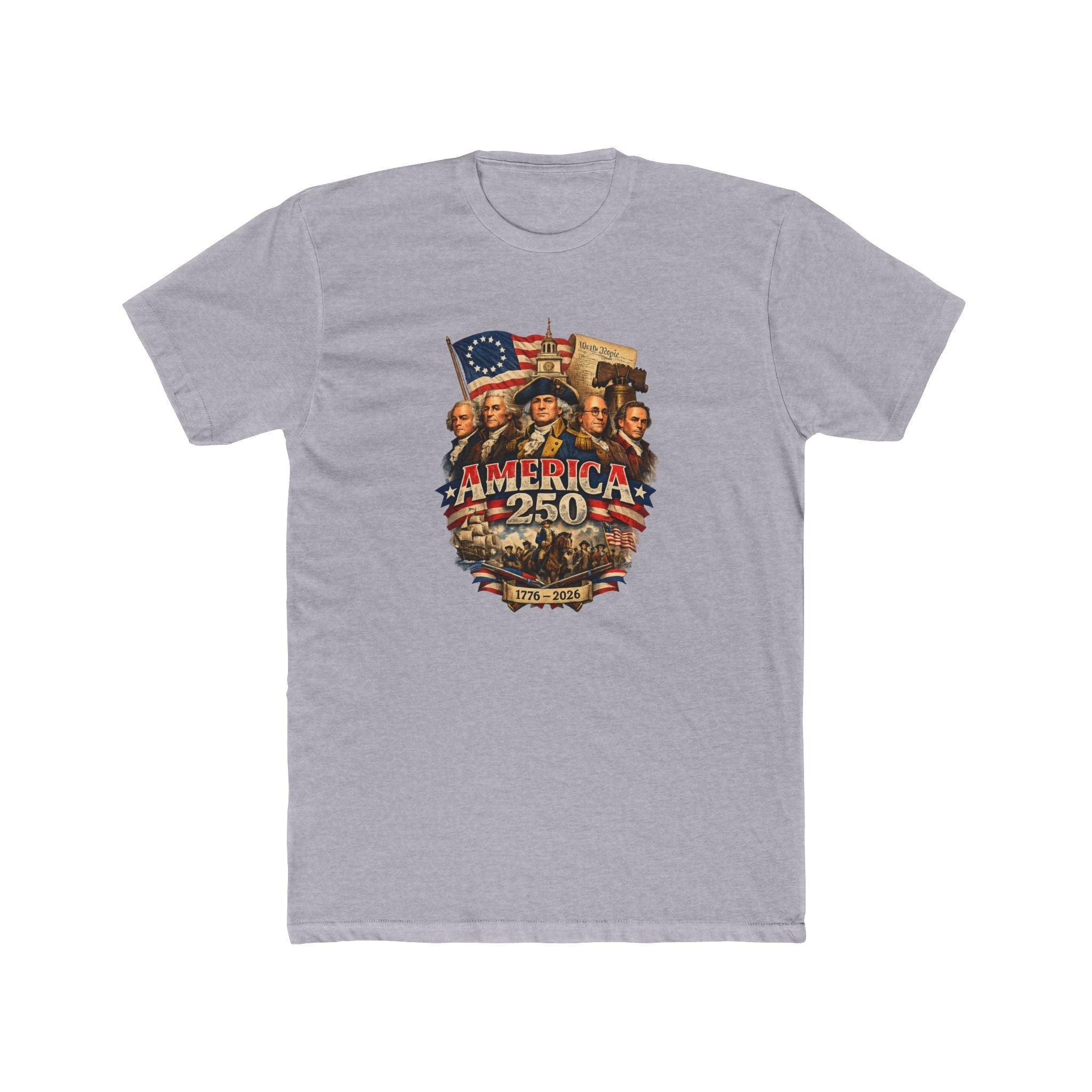 Liberty Forged: America's 250th Founding Fathers Tribute T-Shirt - PatriotDepot.com