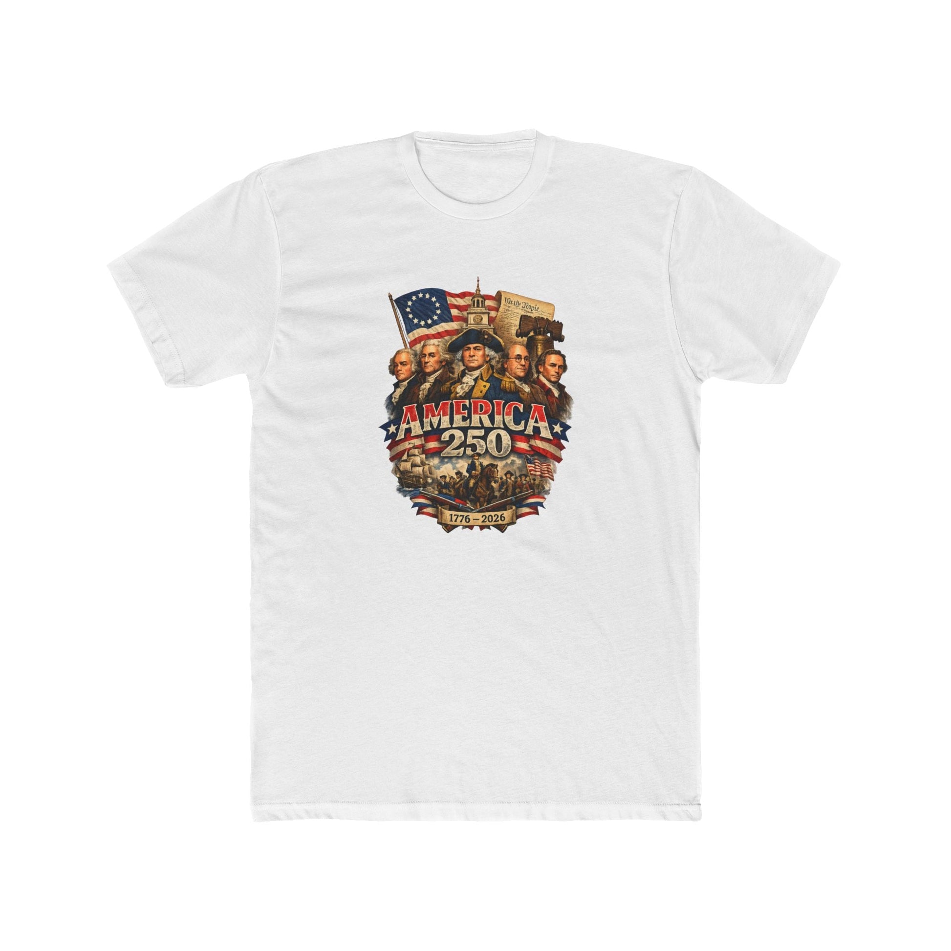 Liberty Forged: America's 250th Founding Fathers Tribute T-Shirt - PatriotDepot.com