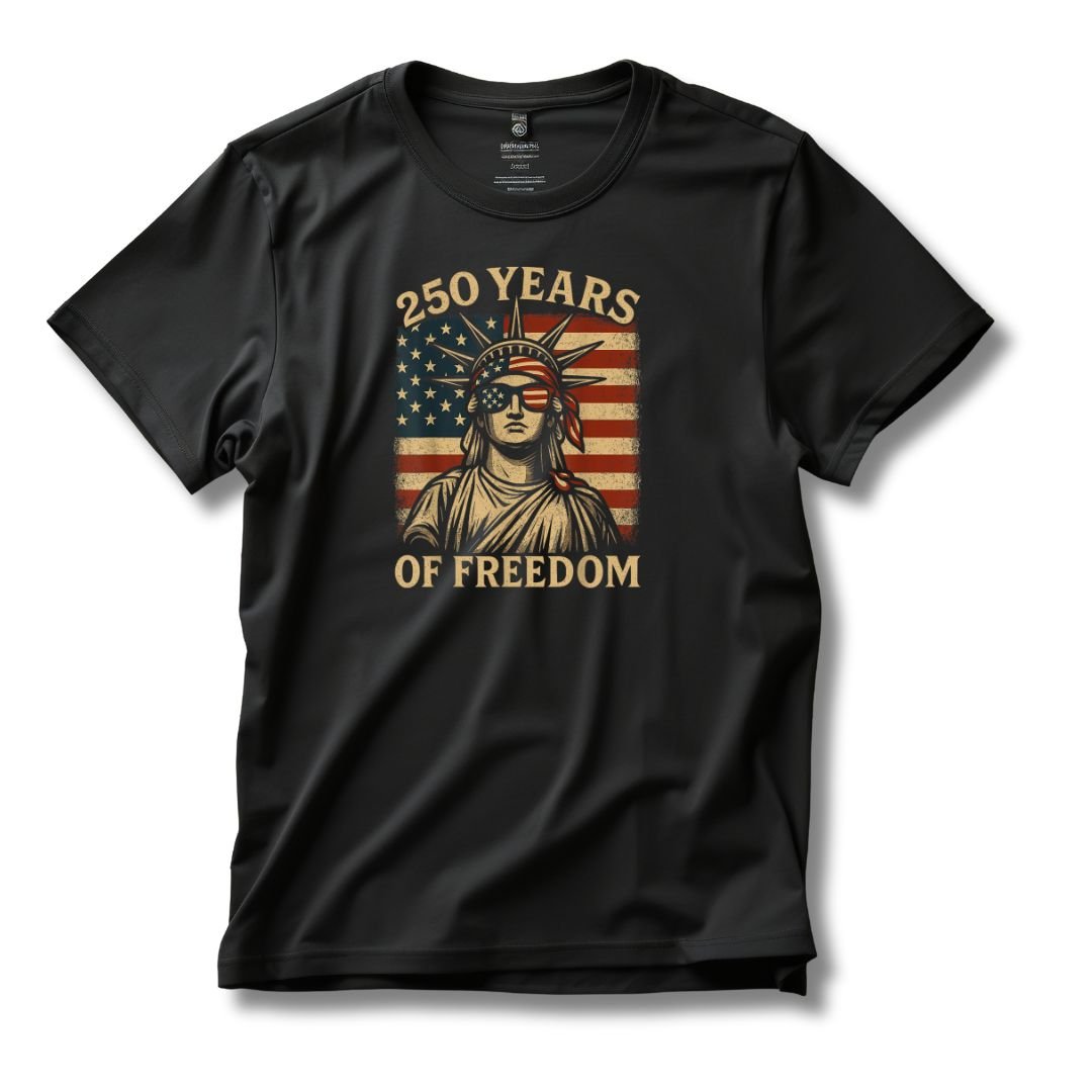 Liberty Looks Good – 250 Years of Freedom T-Shirt - PatriotDepot.com