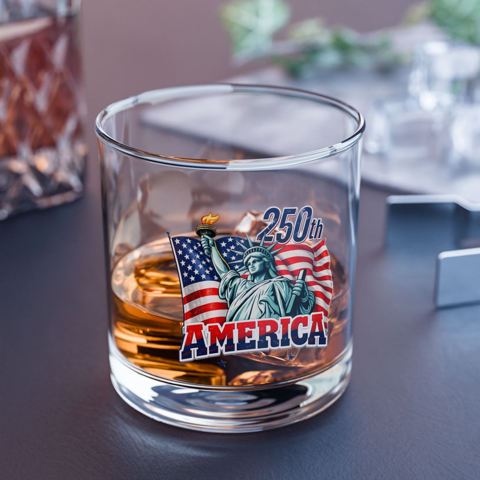 Liberty Stands: America’s 250th Anniversary Rocks Glass - PatriotDepot.com