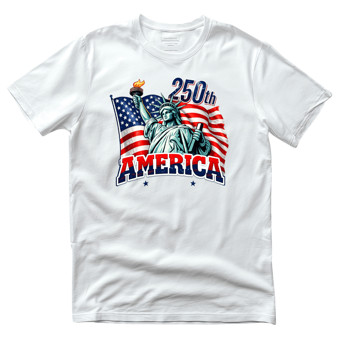 Liberty Stands America’s 250th Anniversary T-Shirt - PatriotDepot.com