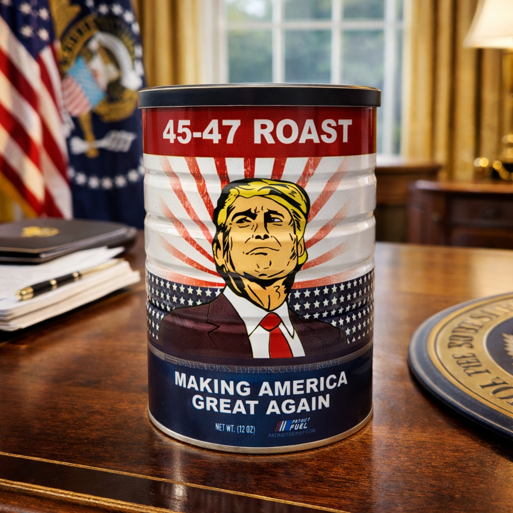 Limited Edition Trump 45 - 47 Coffee Roast (12oz Can) - PatriotDepot.com