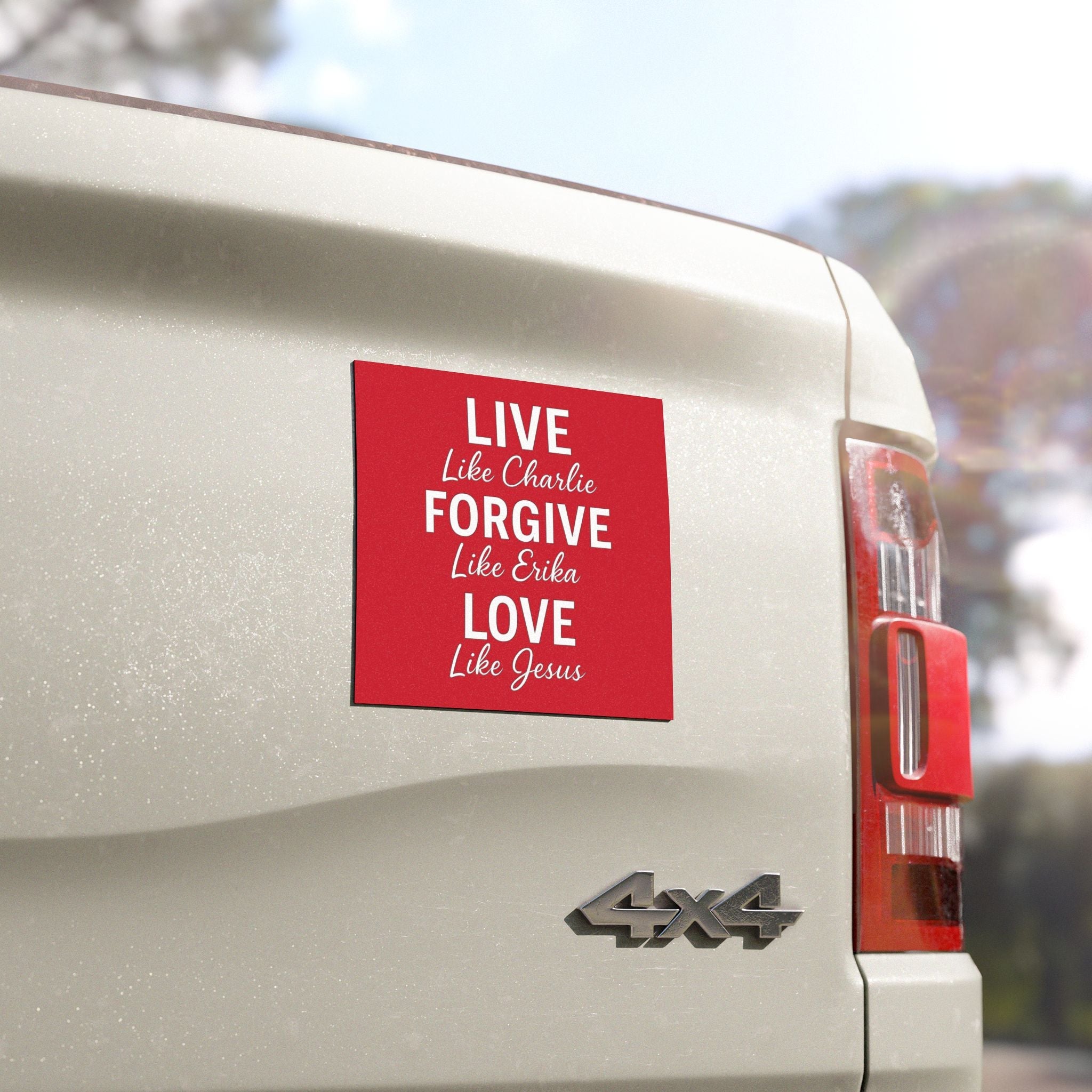LIVE. FORGIVE. LOVE. Charlie Kirk Car Magnet - PatriotDepot.com