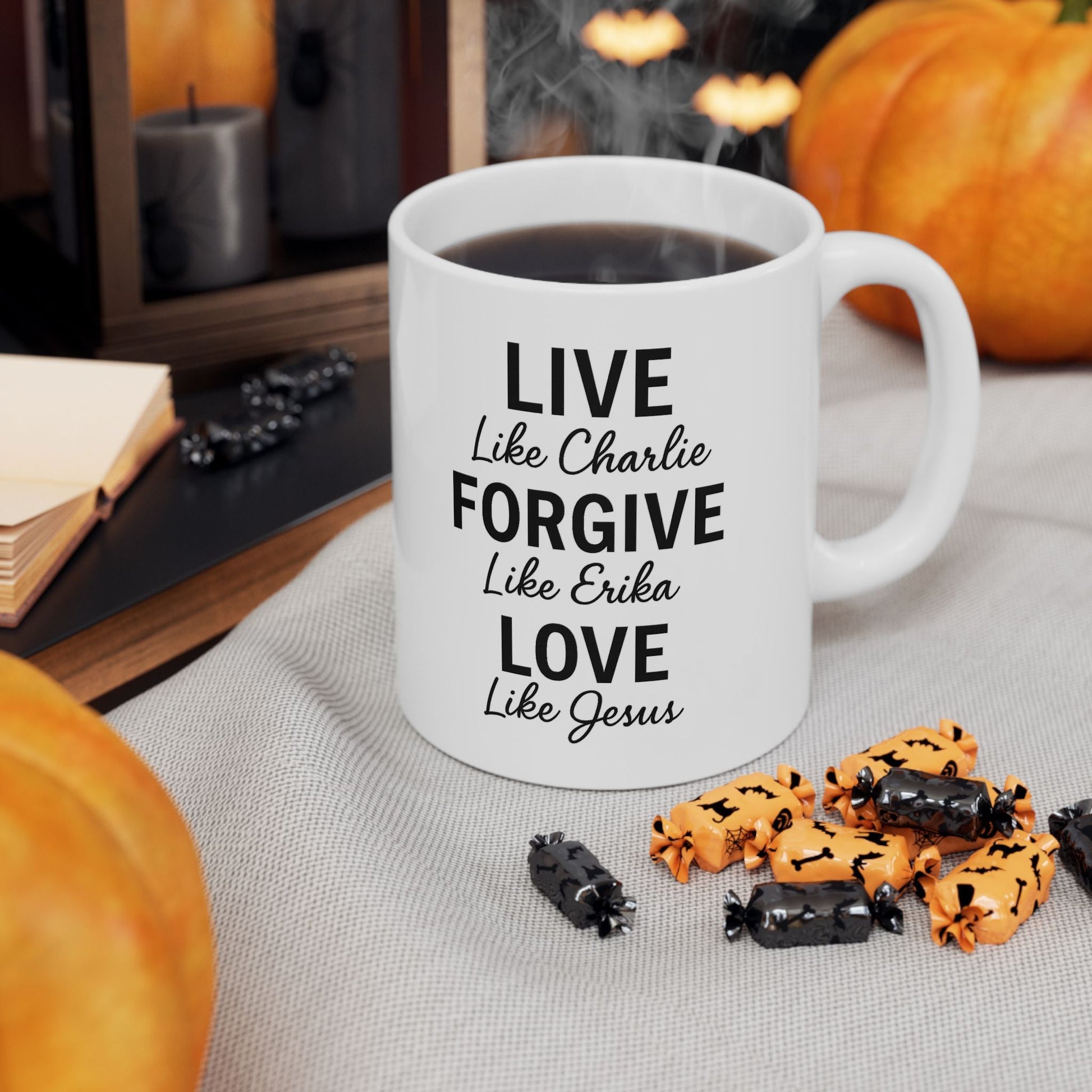 LIVE. FORGIVE. LOVE. Charlie Kirk Mug (2 Sizes) - PatriotDepot.com