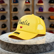 Love Charlie Kirk Trucker - Style Hat (Yellow) - PatriotDepot.com