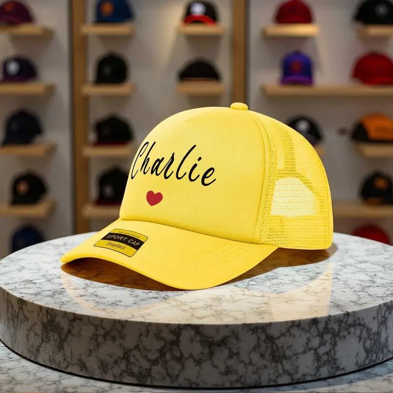 Love Charlie Kirk Trucker - Style Hat (Yellow) - PatriotDepot.com