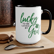 Lucky to be Loved by God Mug - PatriotDepot.com