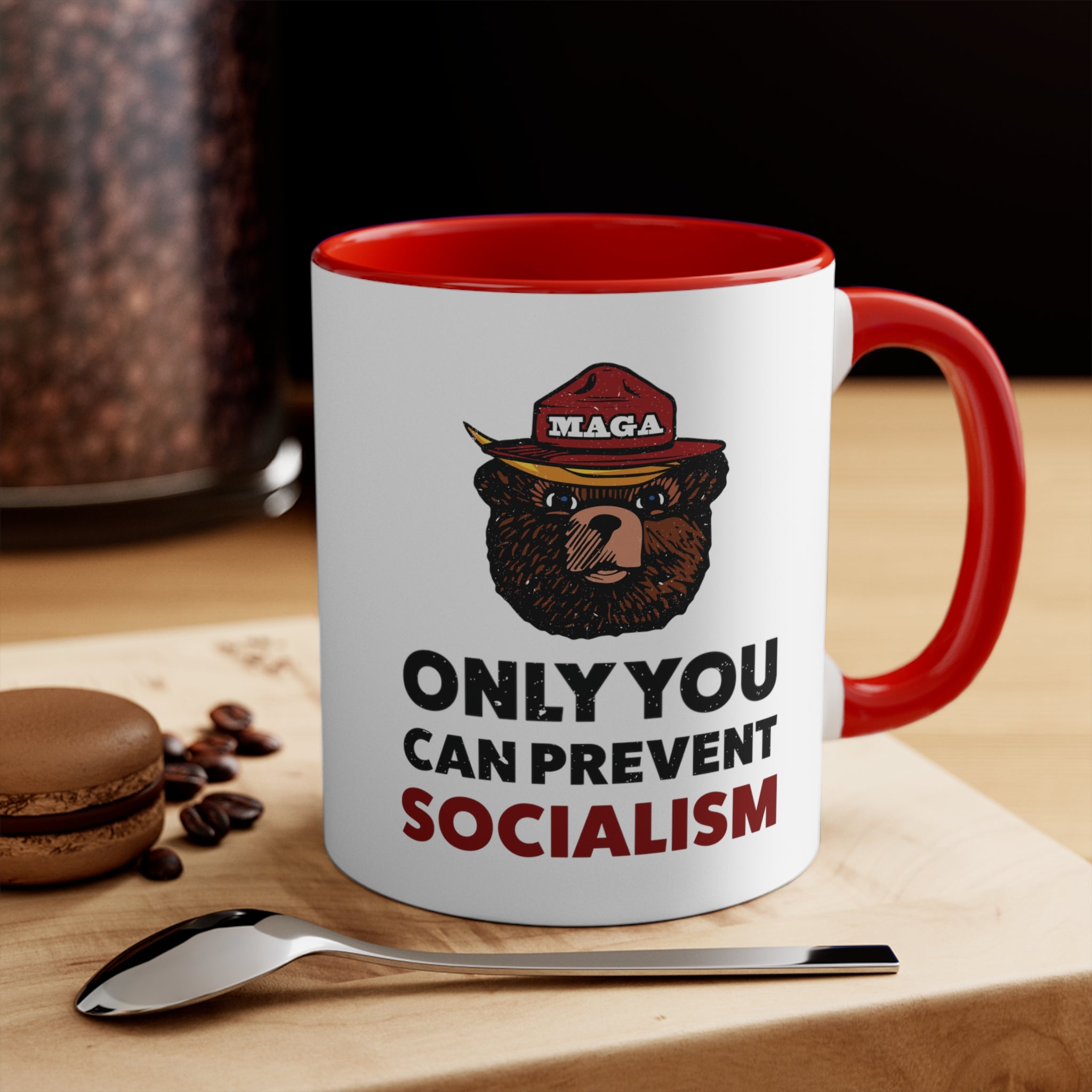 MAGA Bear: Only You Can Prevent Socialism Mug (2 Colors) - PatriotDepot.com