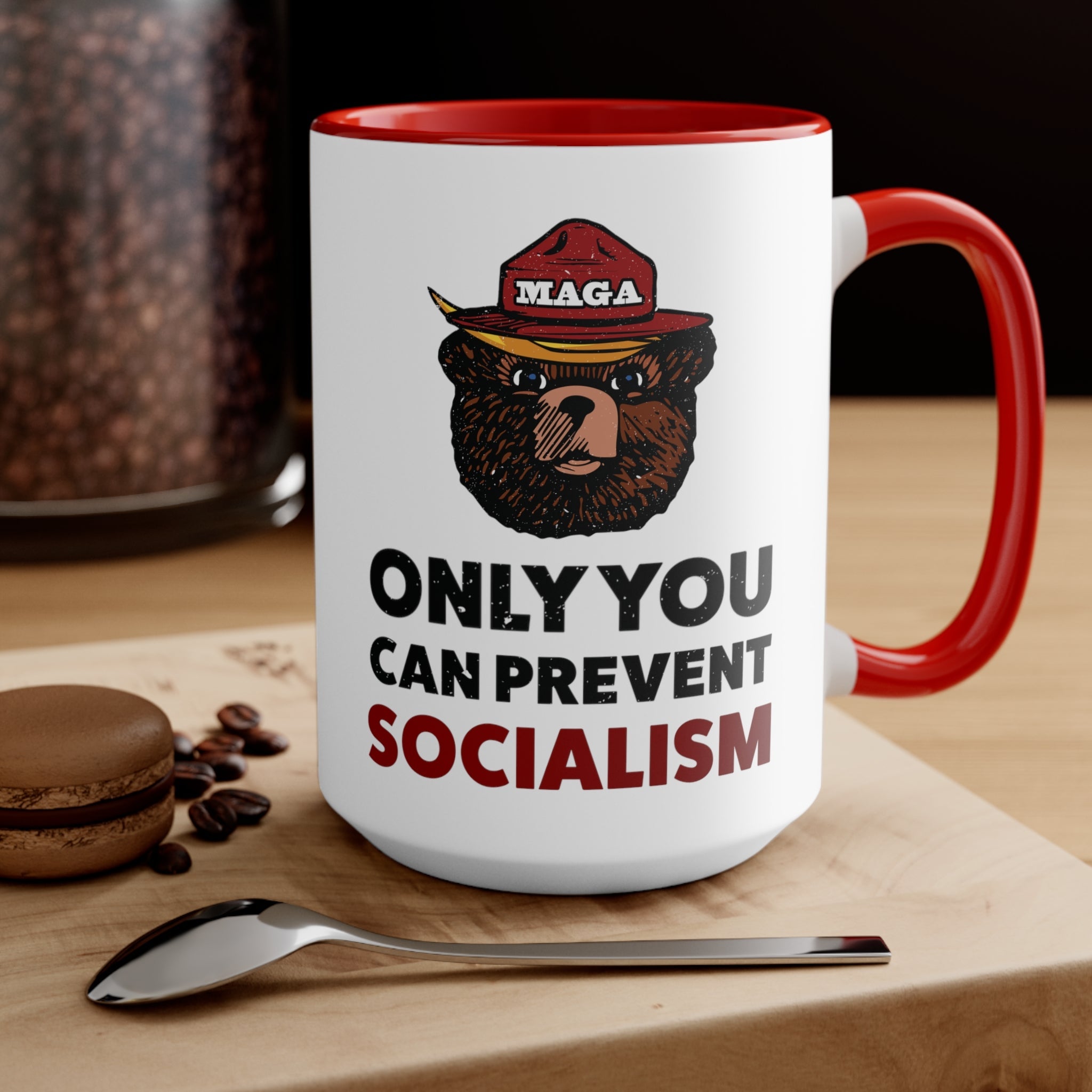 MAGA Bear: Only You Can Prevent Socialism Mug (2 Colors) - PatriotDepot.com