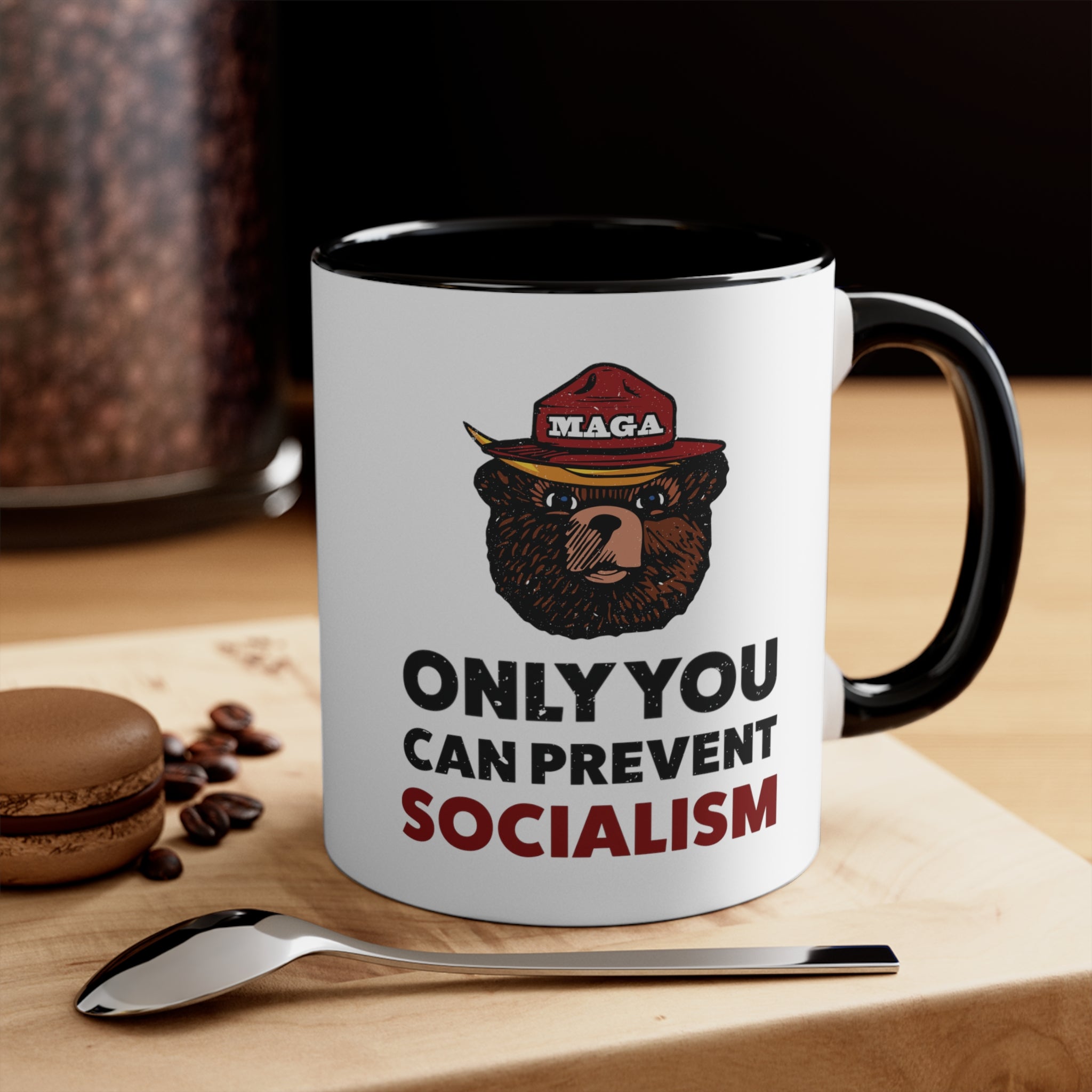 MAGA Bear: Only You Can Prevent Socialism Mug (2 Colors) - PatriotDepot.com