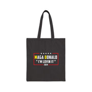 MAGA Donald "I'm Lovin' It" 2024 Tote Bag - PatriotDepot.com