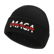 MAGA Dream Big Again Embroidered Knit Beanie (Black) - PatriotDepot.com