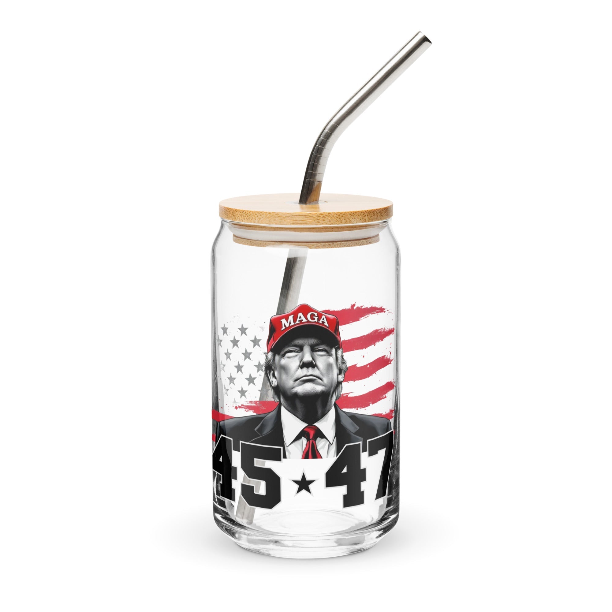 MAGA Patriotic 45 - 47 Can - Shaped Glass - PatriotDepot.com