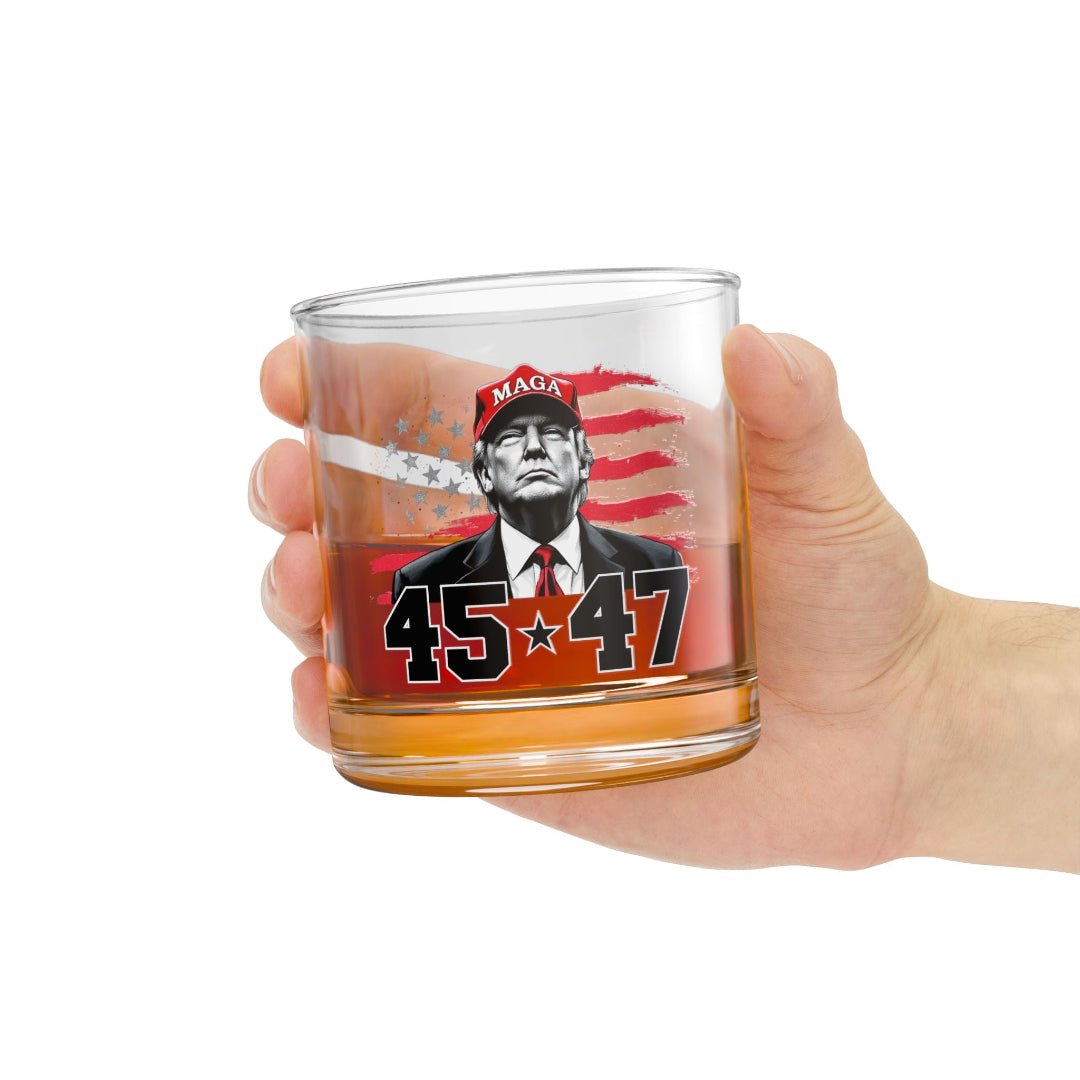 MAGA Patriotic 45 - 47 Rocks Glass - PatriotDepot.com