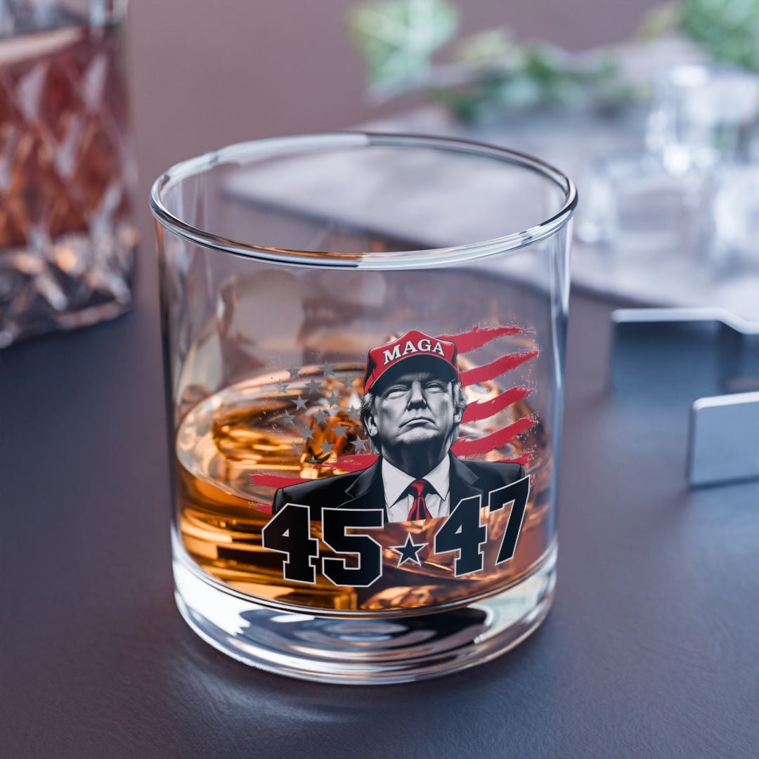 MAGA Patriotic 45 - 47 Rocks Glass - PatriotDepot.com