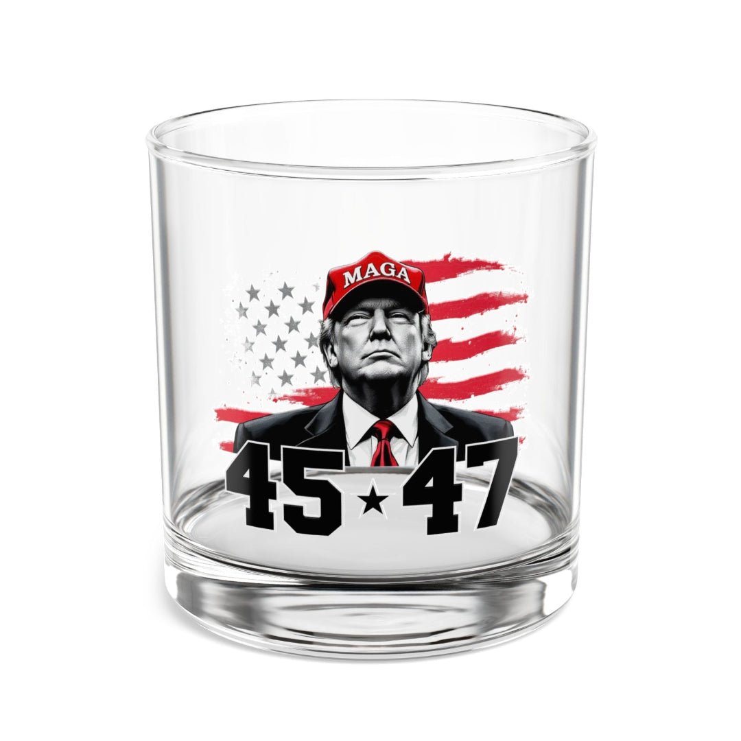 MAGA Patriotic 45 - 47 Rocks Glass - PatriotDepot.com