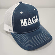 MAGA Truck - Style Mesh Embroidered Hat (Blue/White) - PatriotDepot.com
