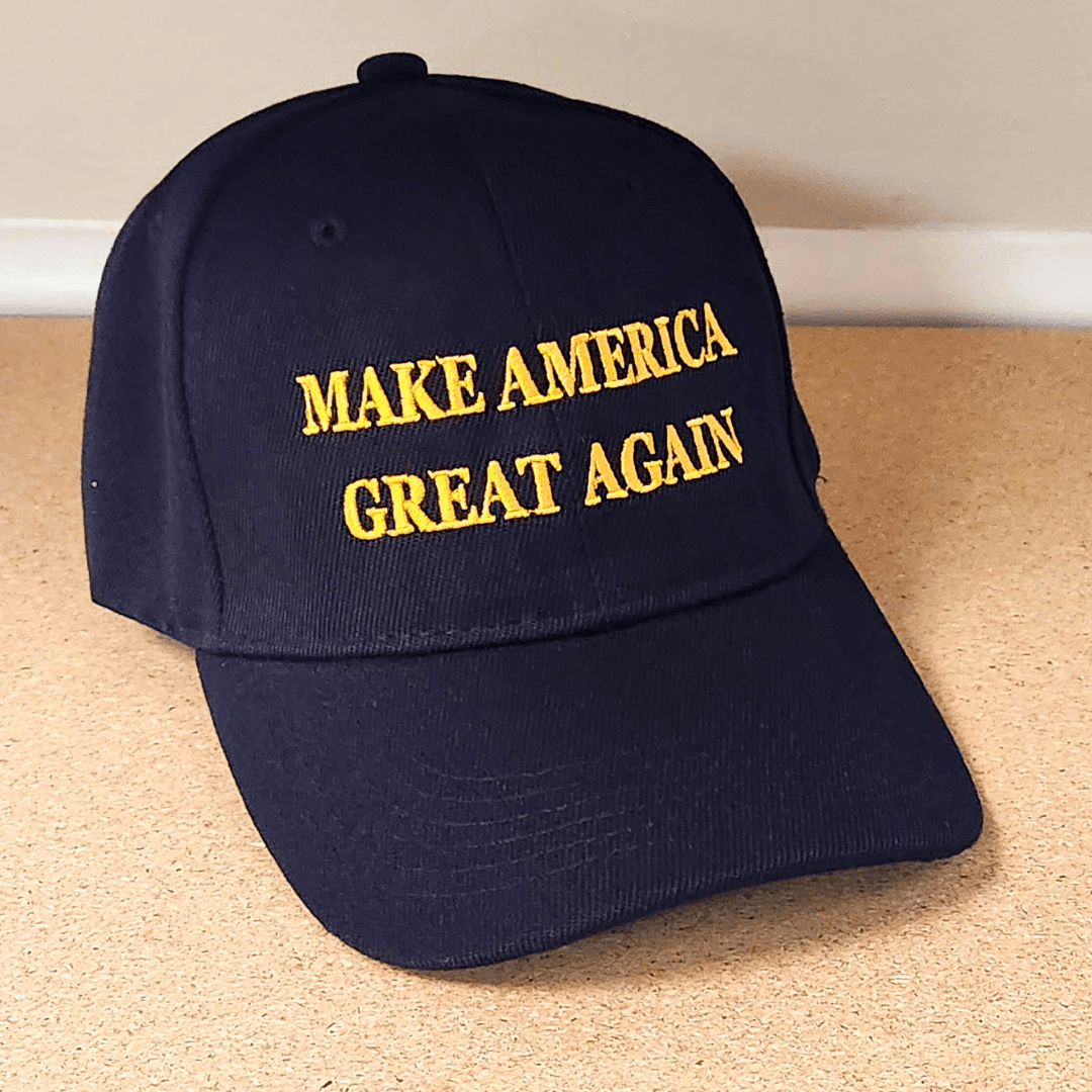 Make America Great Again Black & Gold Custom Embroidered Hat - PatriotDepot.com