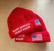 Make America Great Again Embroidered Cable - Knit Beanie - PatriotDepot.com