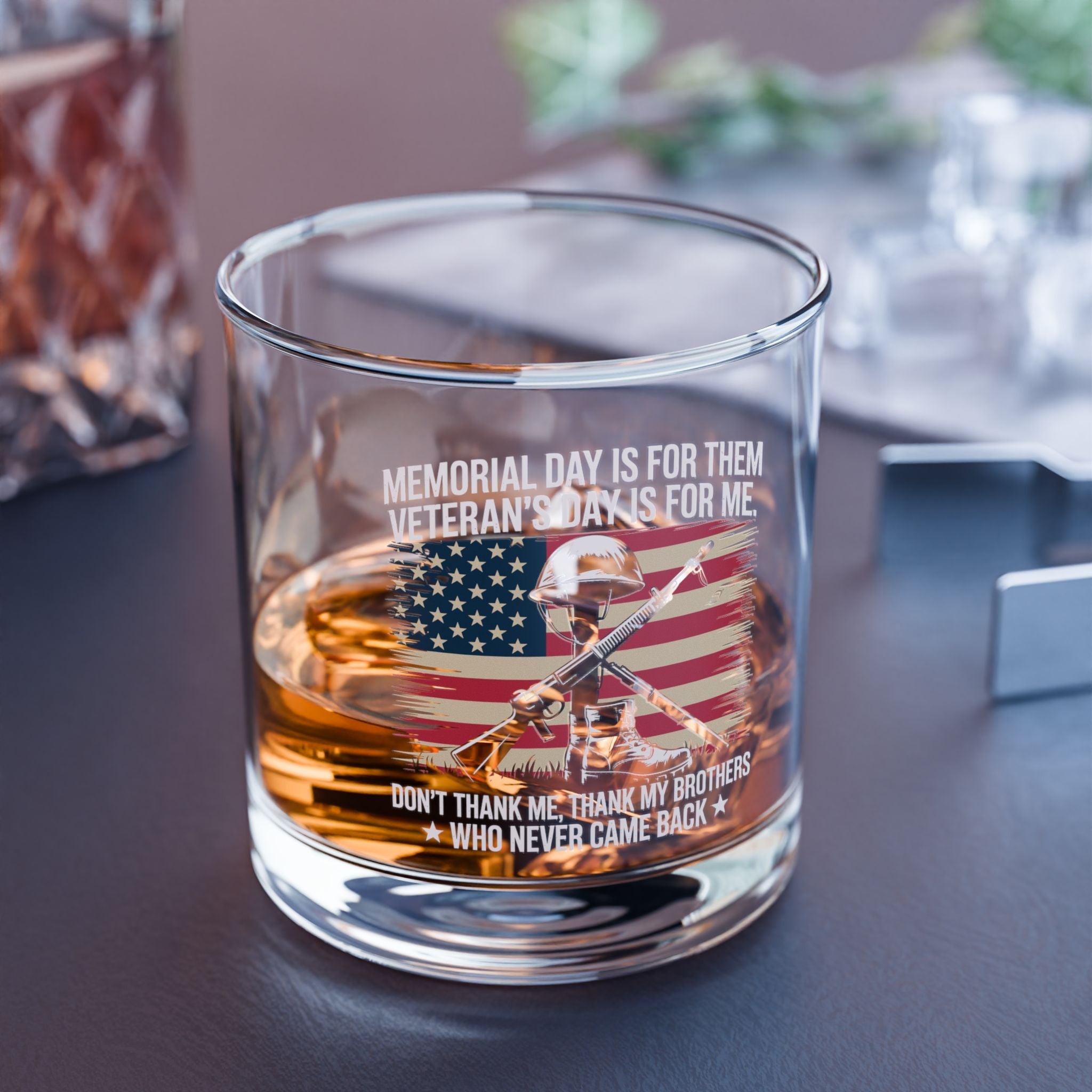 Memorial Day is for Them. Veterans Day is for Me Glass - PatriotDepot.com