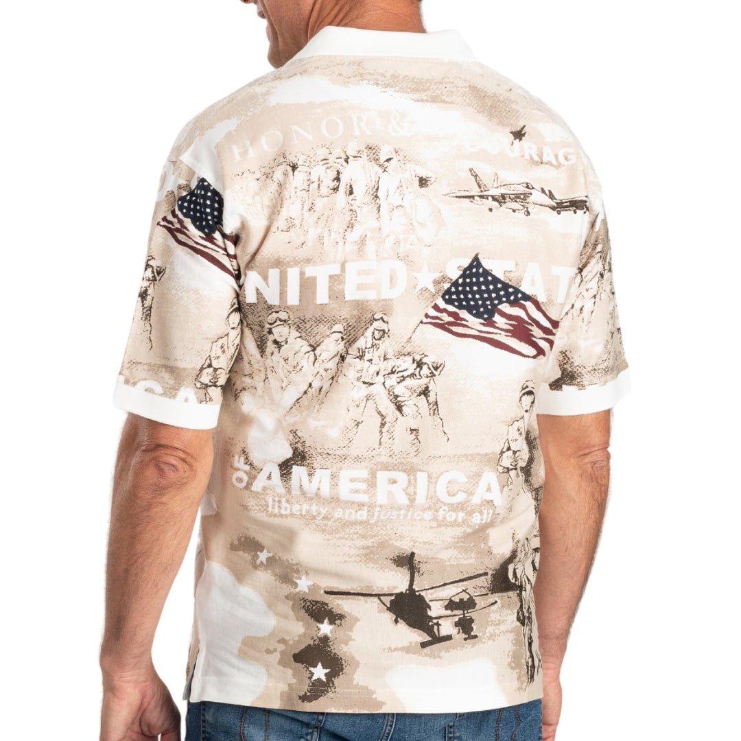 Men's Norman Flag Military Tribute 100% Cotton Polo Shirt - PatriotDepot.com