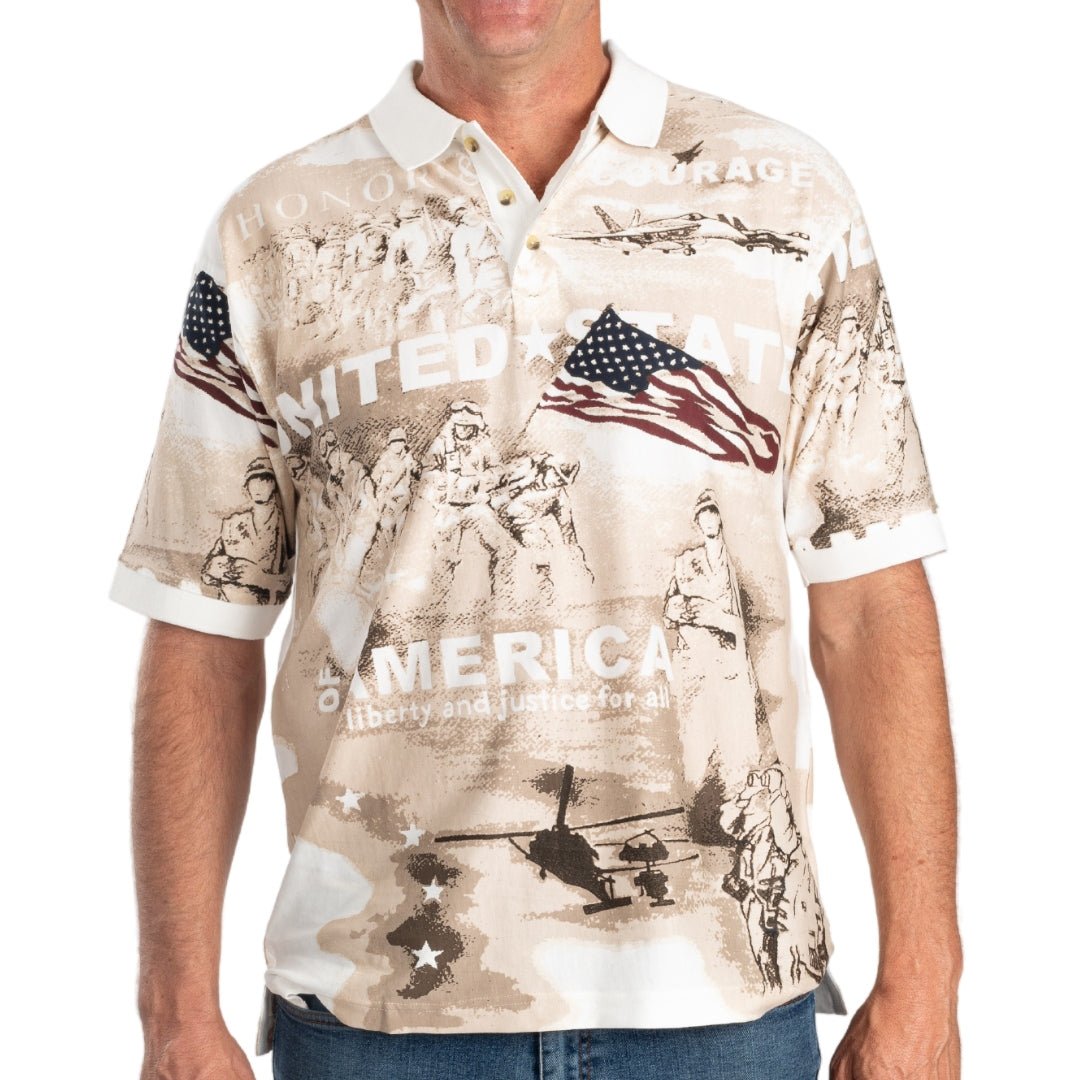 Men's Norman Flag Military Tribute 100% Cotton Polo Shirt - PatriotDepot.com