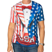 Men's Patriotic USA Stars & Stripes Tuxedo T-Shirt - PatriotDepot.com