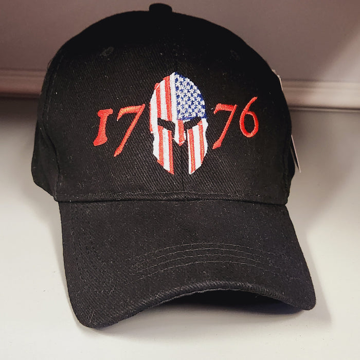 1776 Molon Labe Patriotic Warrior Embroidered Hat