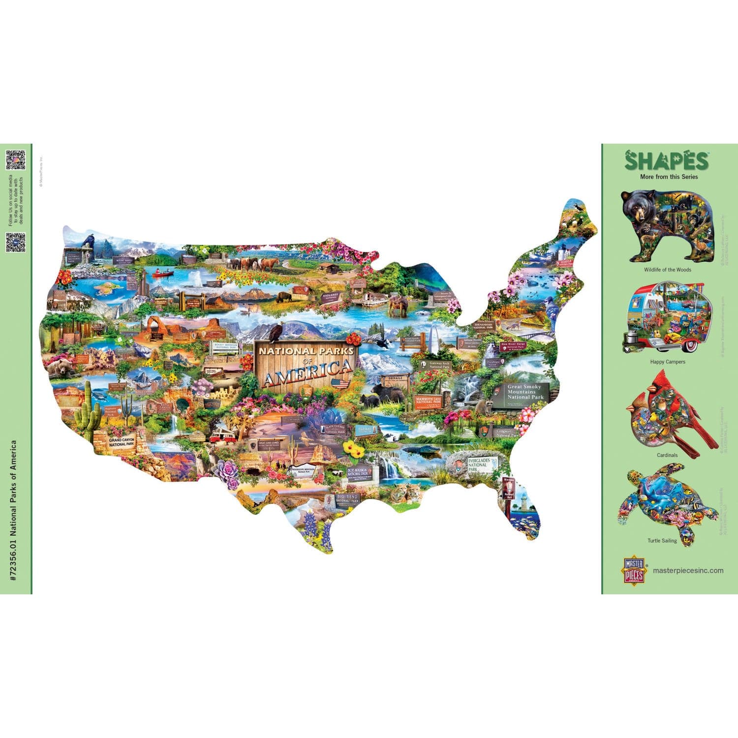 National Parks of America 1000 Piece Shaped Jigsaw Puzzle - PatriotDepot.com