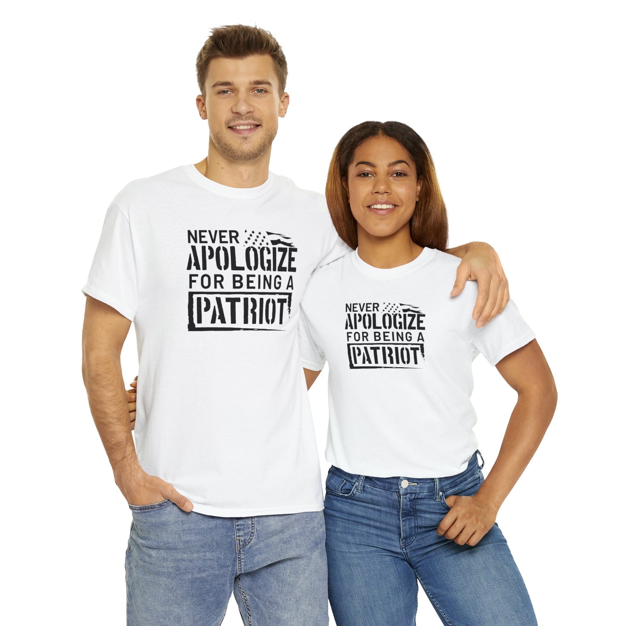 Never Apologize for Being a Patriot T-Shirt - PatriotDepot.com