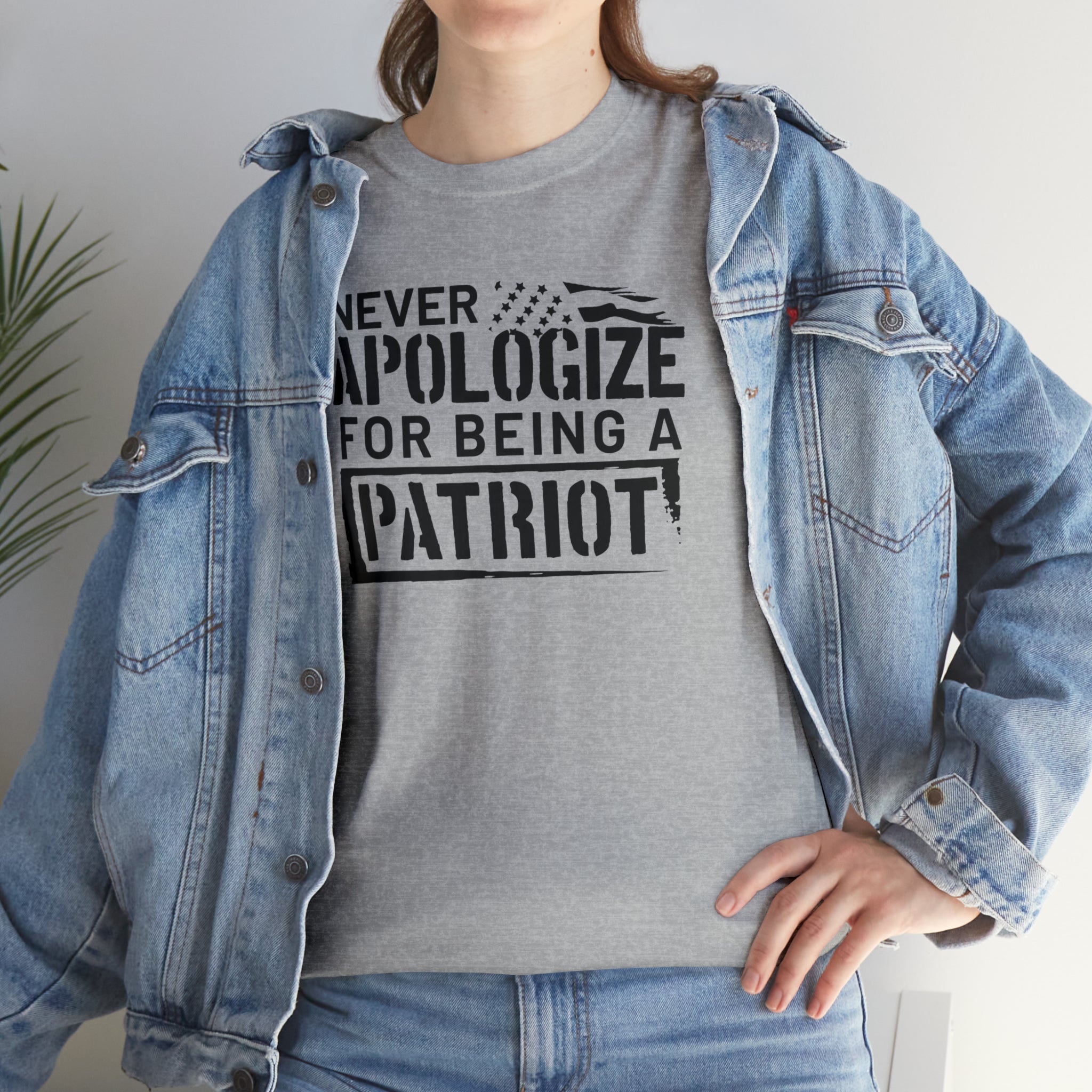 Never Apologize for Being a Patriot T-Shirt - PatriotDepot.com