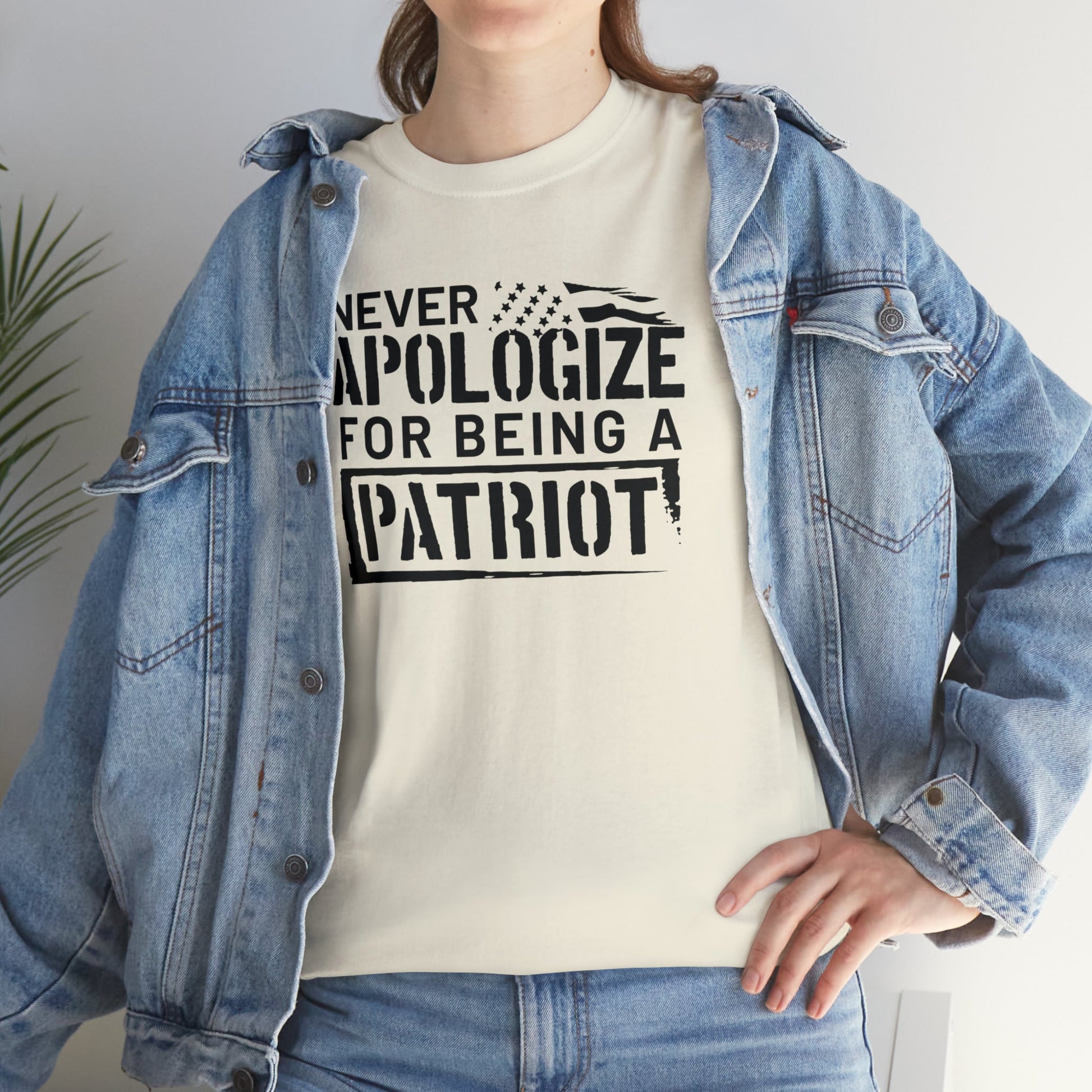 Never Apologize for Being a Patriot T-Shirt - PatriotDepot.com