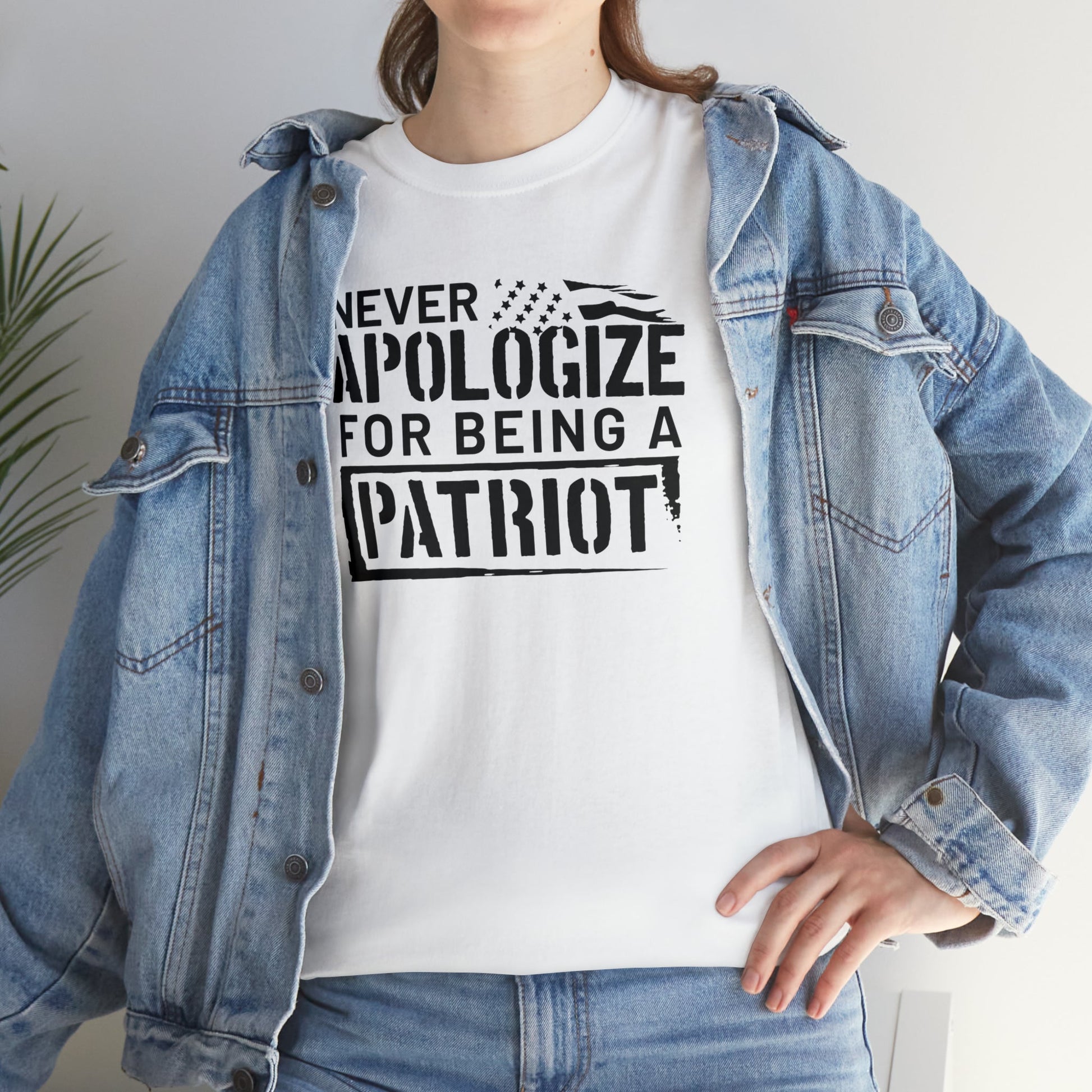 Never Apologize for Being a Patriot T-Shirt - PatriotDepot.com